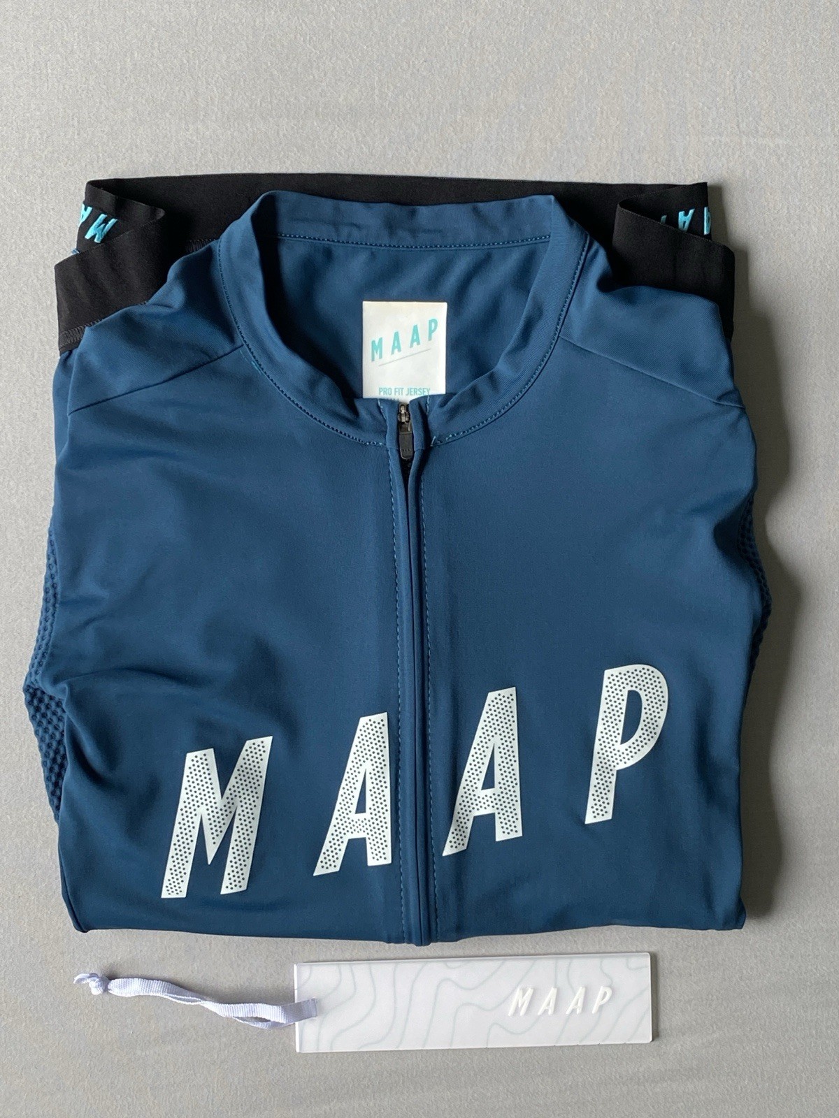 MAAP Encore Pro Base Short-Sleeve Cycling Jersey-Men S-Slate Blue-Made in Italy