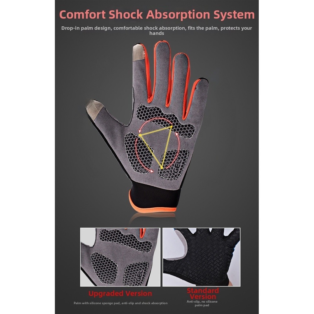 Breathable Full Coverage Cycling Gloves Touchscreen Enabled Anti Slip Palm Pads