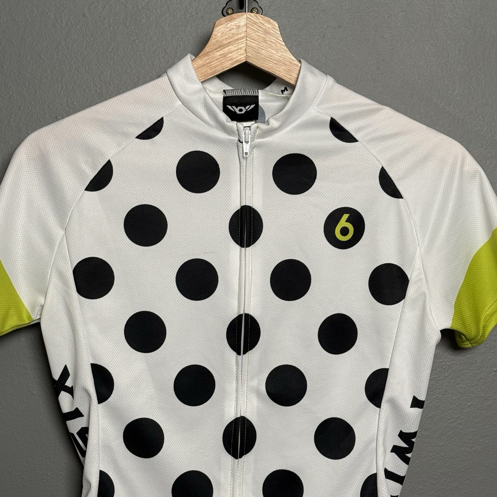 Twin Six Cycling Jersey Womens S Short Sleeve Full Zip Polka Dot Preppy