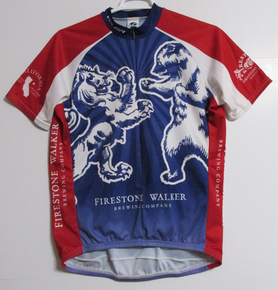 Men’s 3/4 Zip Firestone Walker Brewery Cycling Jersey Rear Pockets Size XLARGE