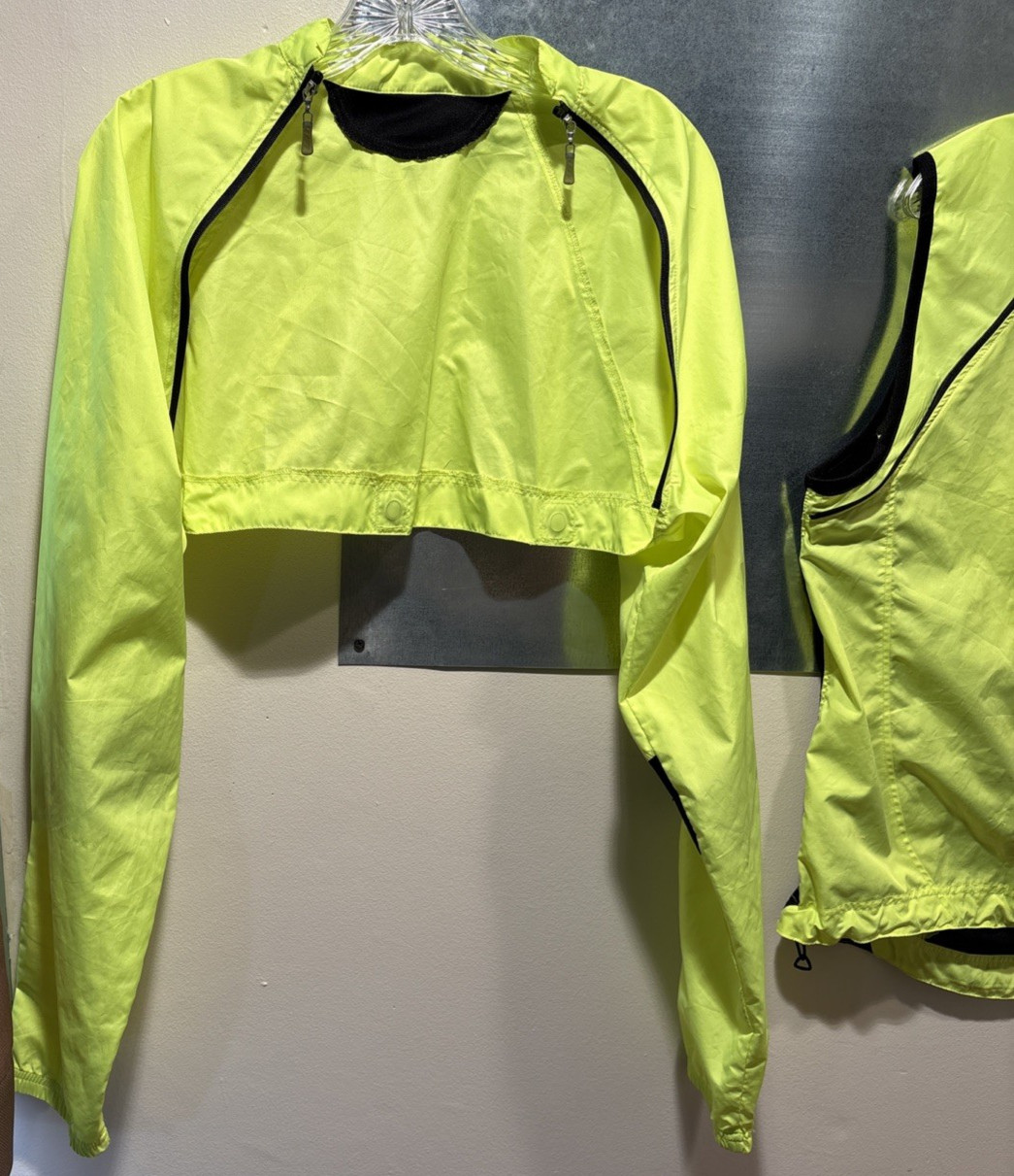 Cycling Jacket Vest LG Louis Garneau Convertible Cabriolet Hi-Vis M