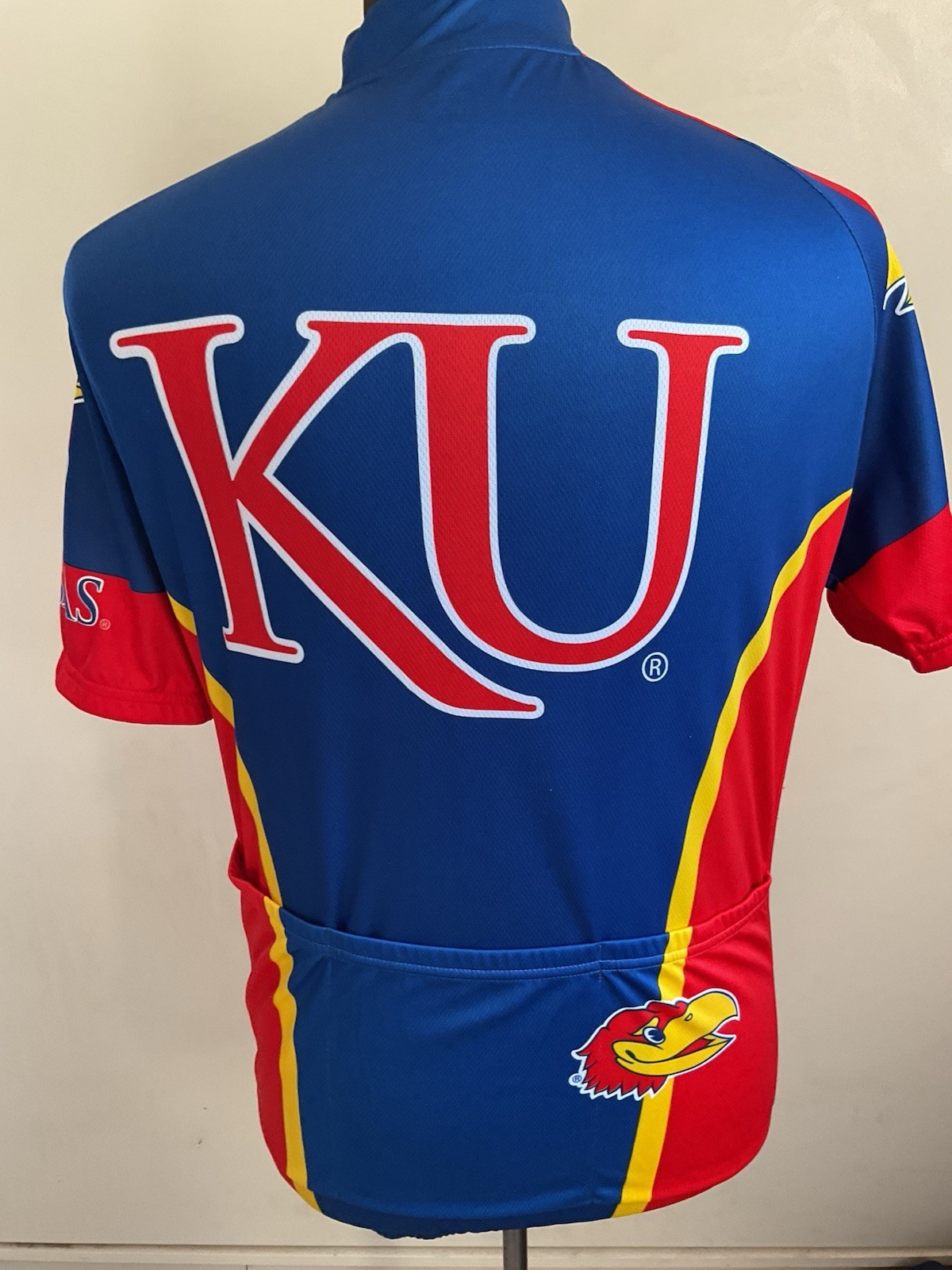 Kansas KU Jayhawks Cycling Jersey Adrenaline Promotions Size Large Biking