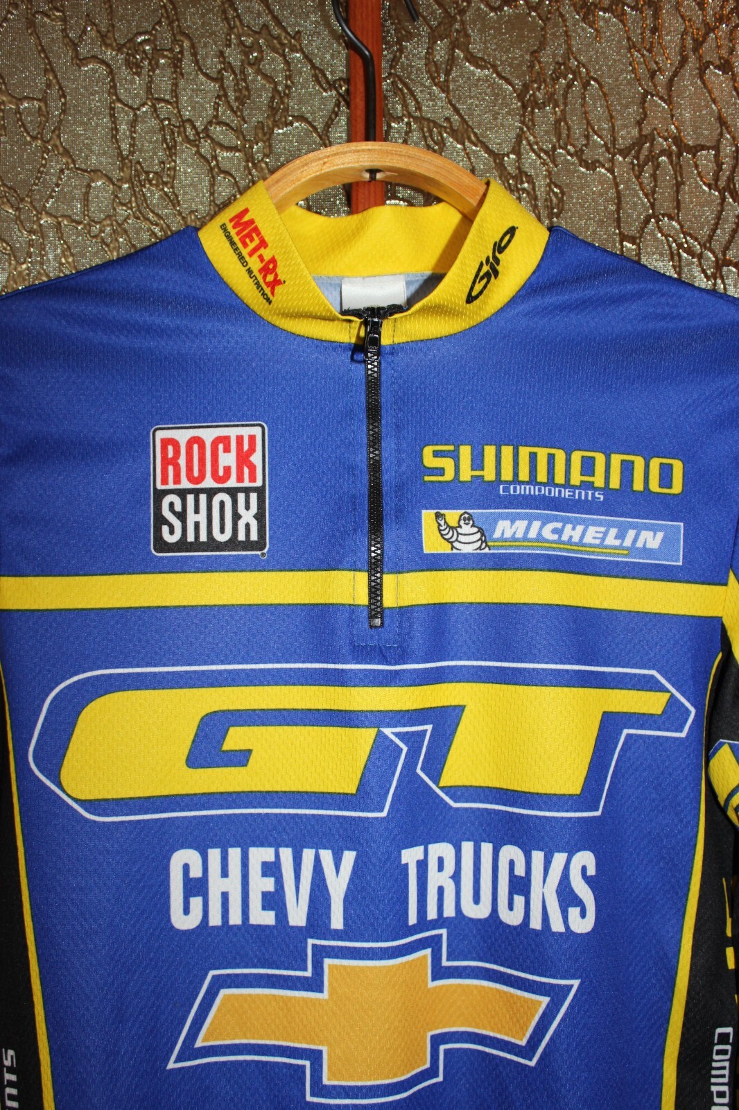 GT Chevy Trucks Rock Shox Shimano Michelin Team DeMarchi cycling jersey