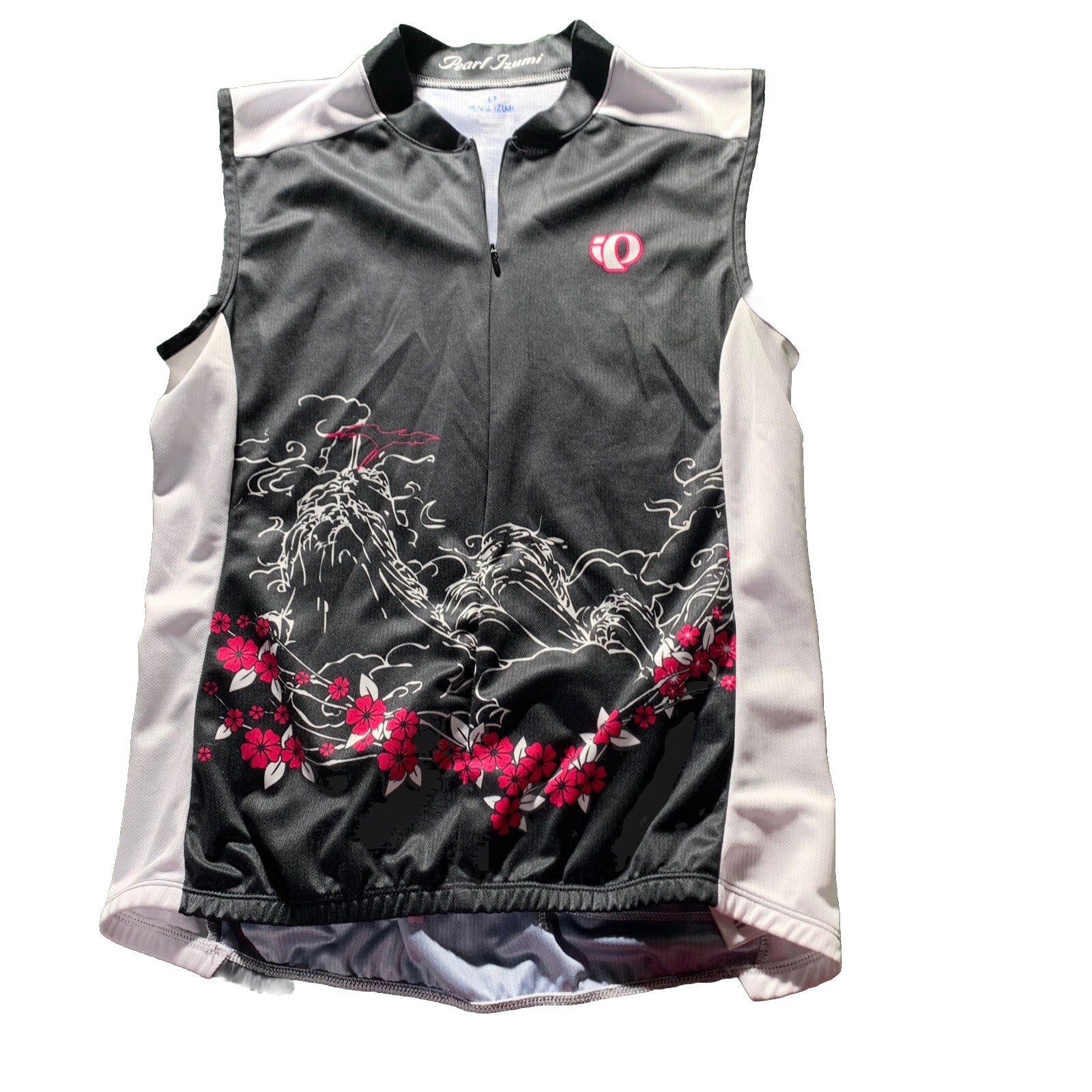 Pearl Izumi Select Cycling Jersey Women MED Black Pink Floral Vest Sleeveless