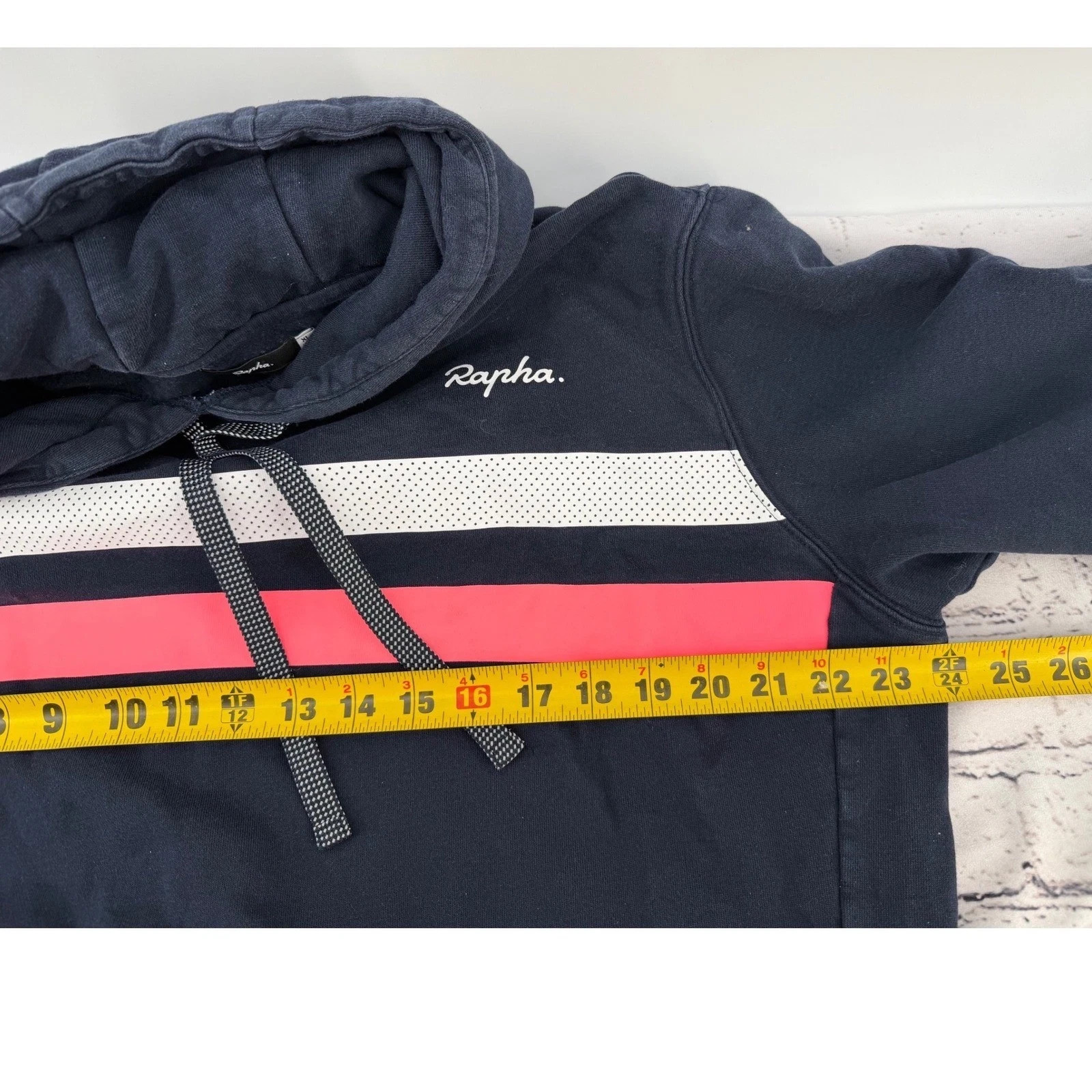 USED NAVY WHITE PINK RAPHA BREVET HI VIZ CYCLING HOODIE XL EXTREMELY RARE 👌🏽