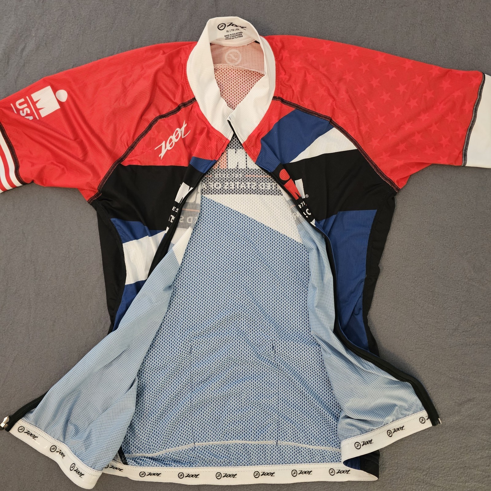 NWOT Zoot Ironman USA Lady’s Zippered Top And Padded Riding Pants Jersey Outfit