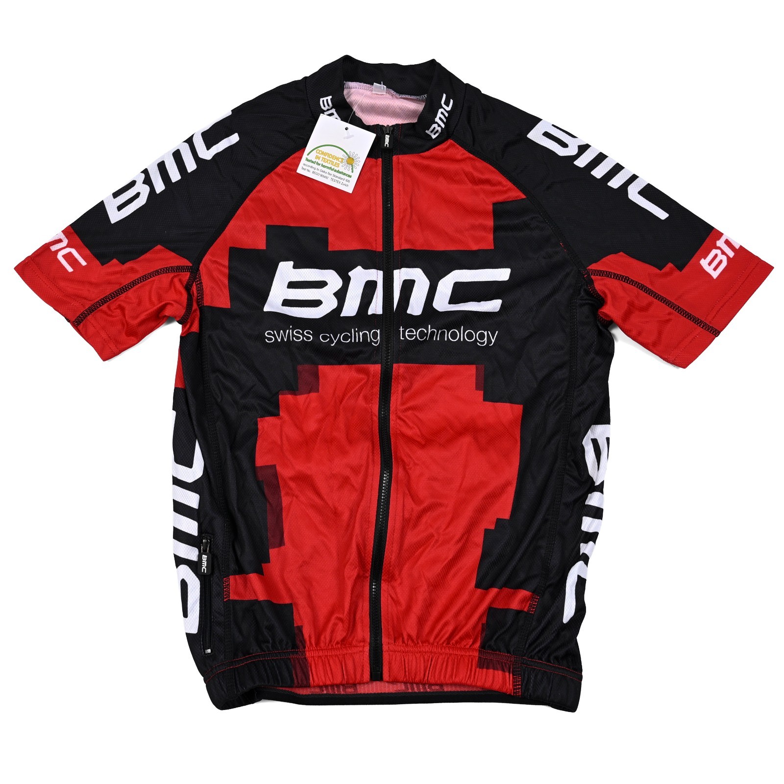 BMC Swiss Mens Small Red Short Sleeve Cycling Road Bike Full Zip Jersey NWT