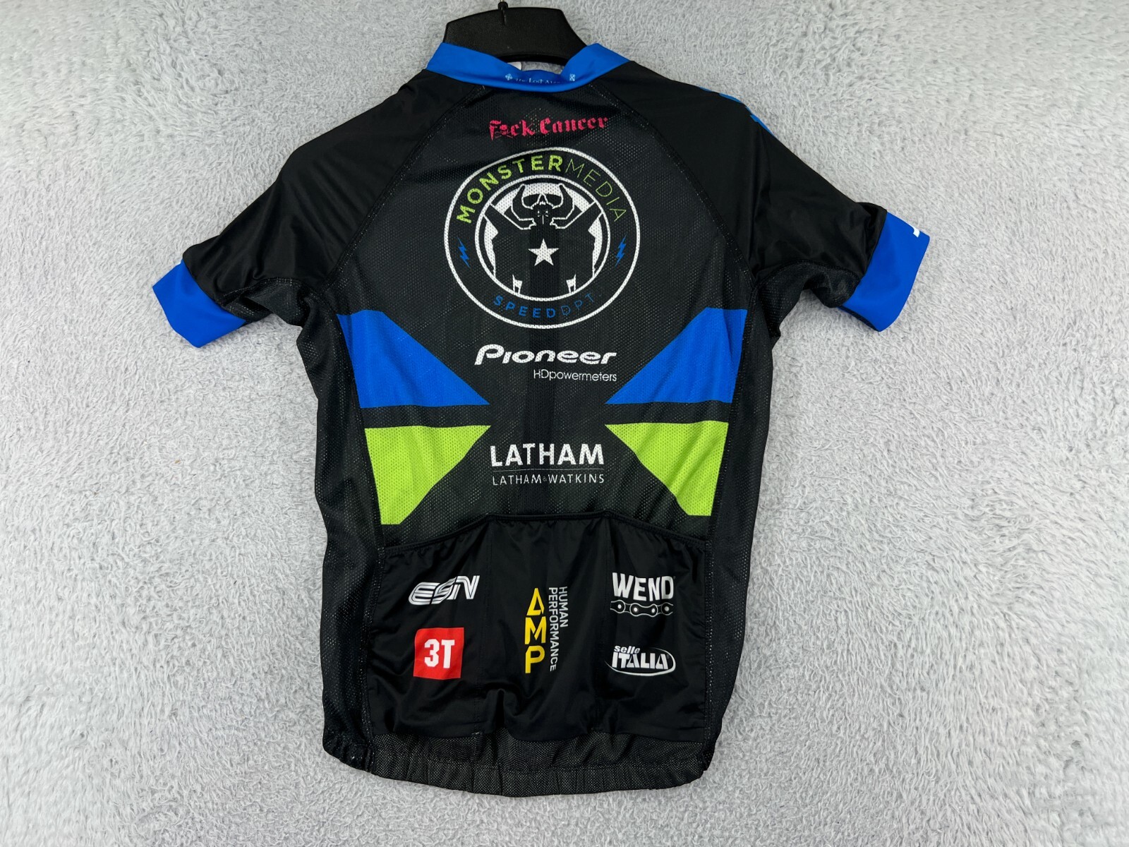 Jlvelo Cycling Jersey Adult Small Black Blue Green Monster Media Full Zip Pocket