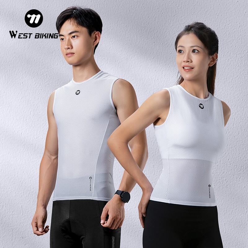 WEST BIKING Men Cycling Base Layer Vest Summer Ride Sleeveless Top Jersey Sport