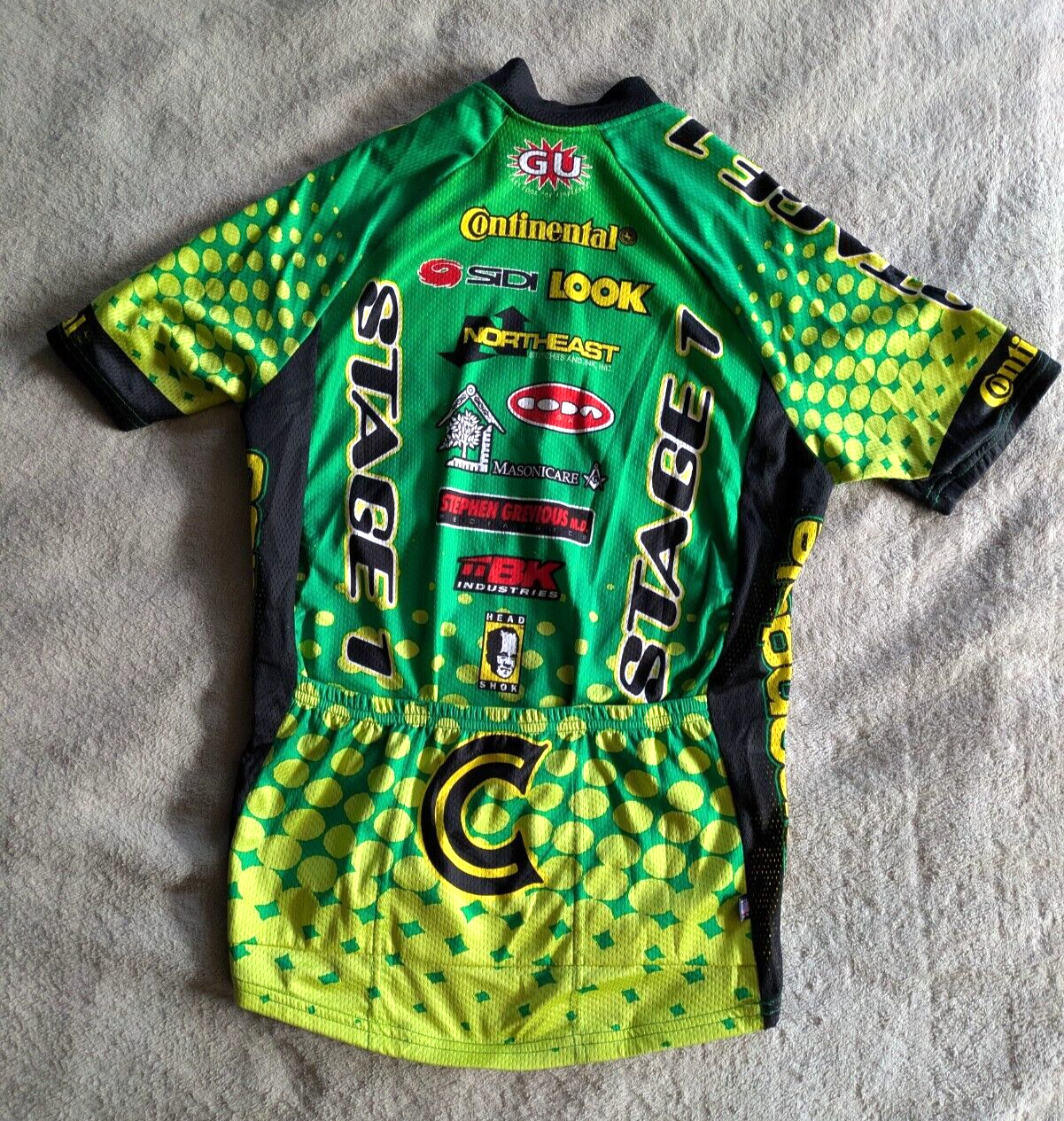 CANNONDALE Cycling Jersey Mens M Medium Bicycle Green Yellow Black