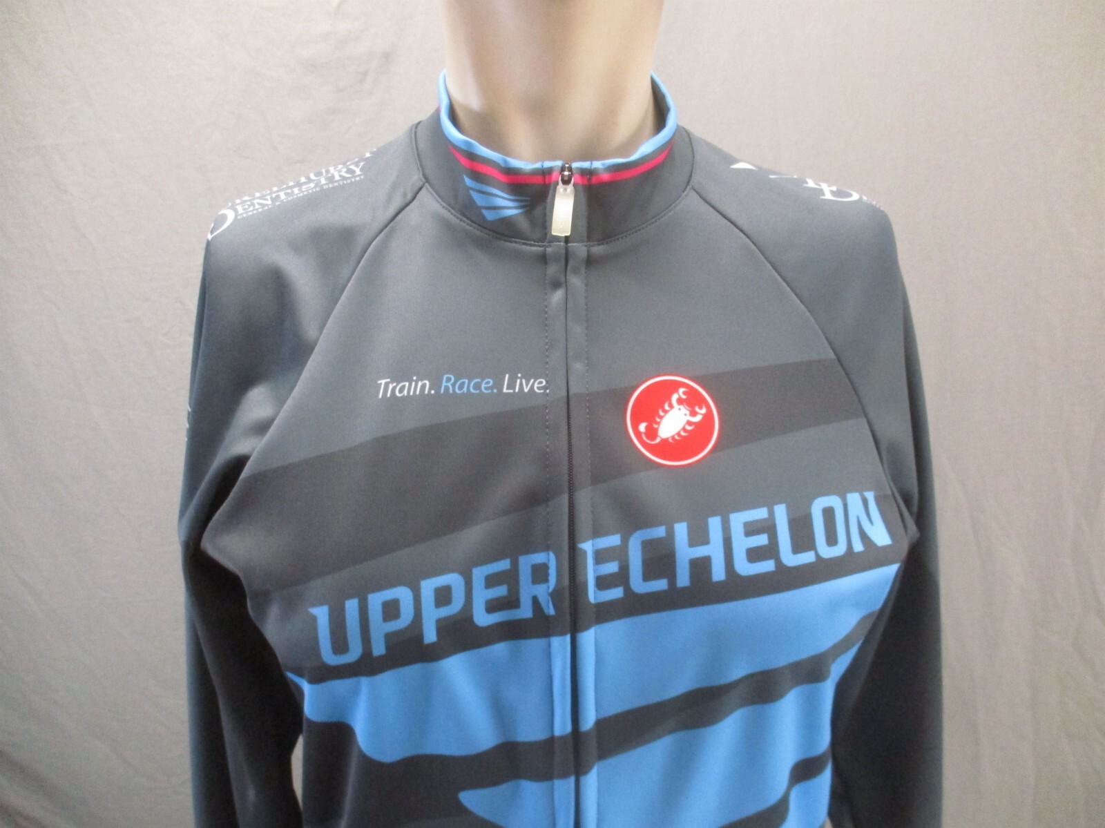 CASTELLI Size L Womens Gray Full Zip High Neck Long Sleeve Cycling Jersey 487