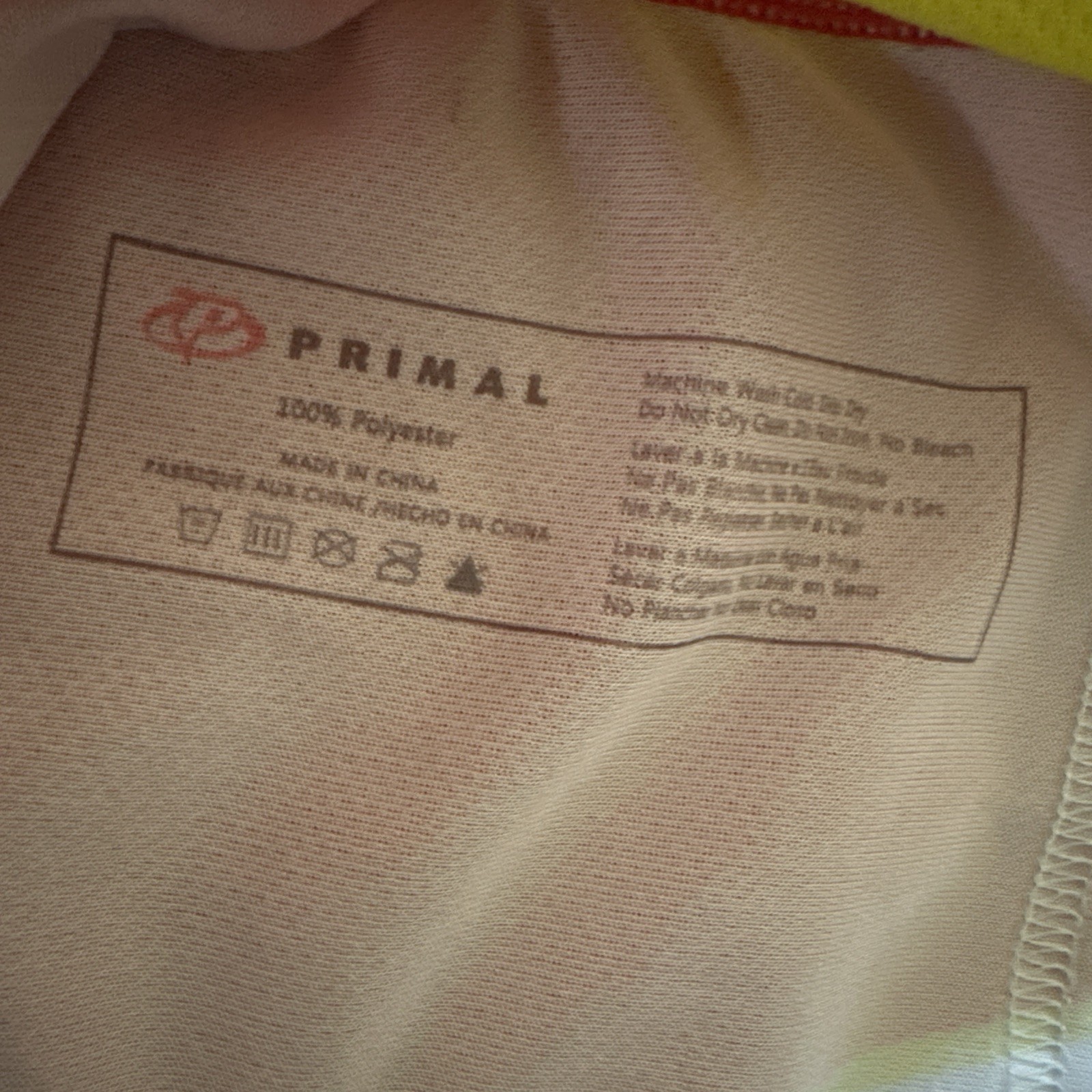 Tour De Cure Primal Cycling Jersey Men’s XL Yellow Red Sport Cut Raglan