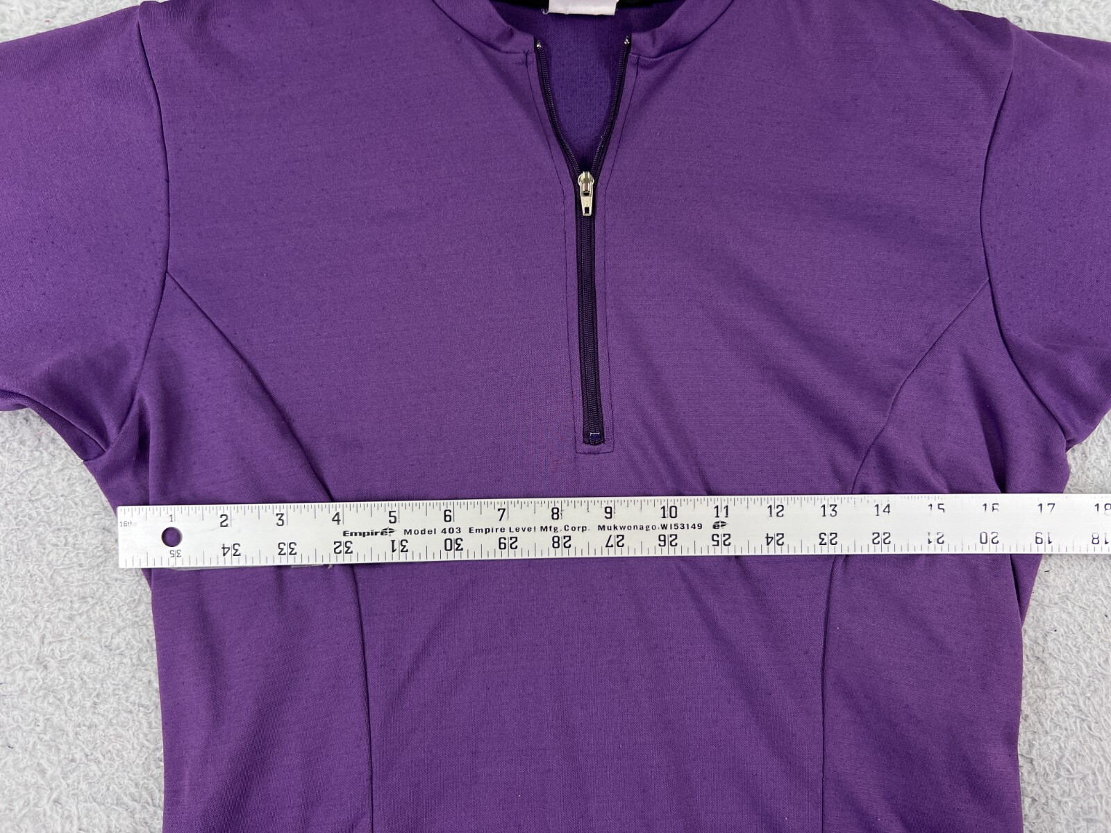 REI Cycling Jersey Womens Medium Purple 1/2 Zip Pockets 100% Polyester Mock Neck