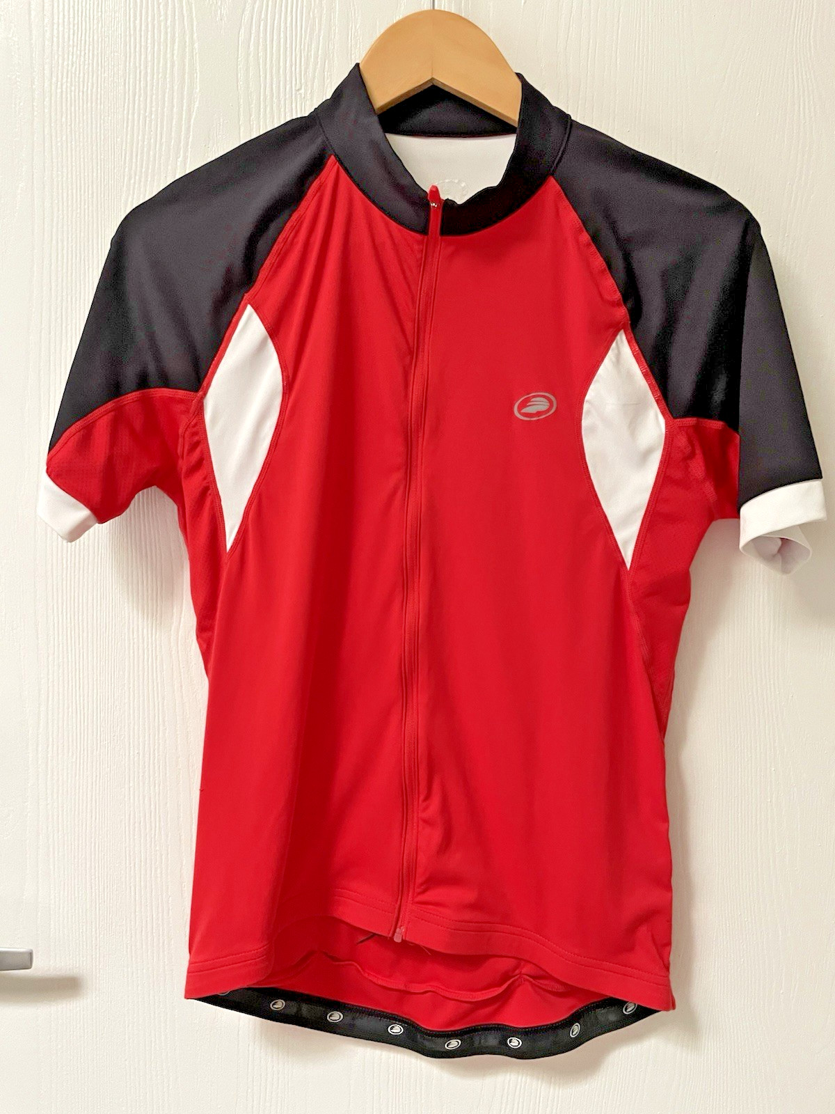 Performance Cycling Biking Jersey Womens Red/Black/White w/Pockets Full-Zip Med
