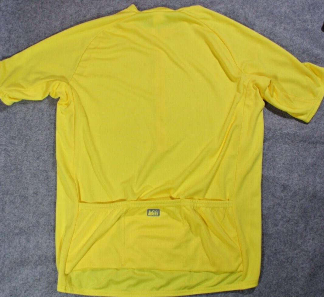 vtg REI CLASSIC ROAD Men’s Medium Yellow 1/2 Zip Reflective SS Cycling Jersey
