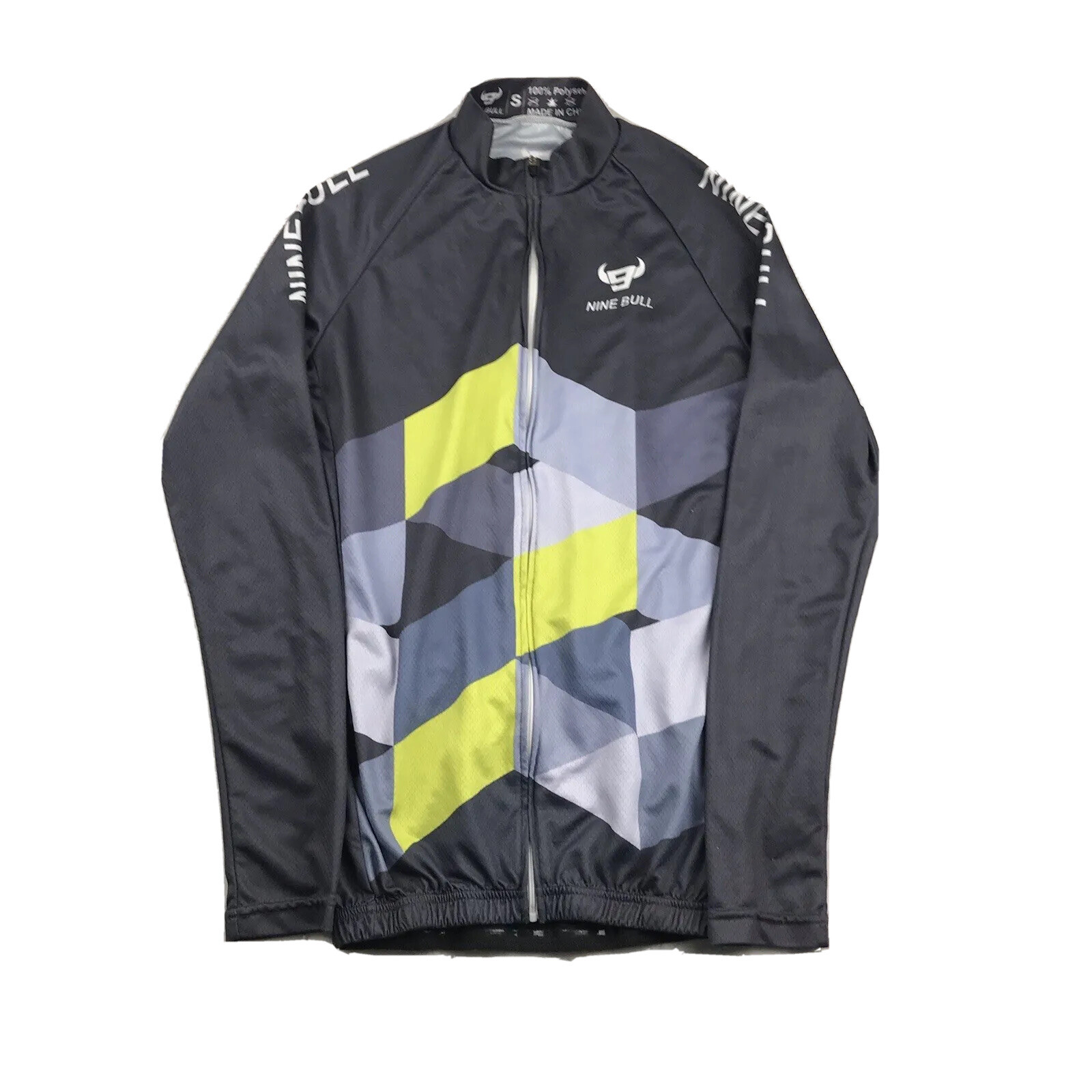Nine Bulls Bicycle Jacket Mens Small Gray Elastic Waist Pockets Full Zip Top