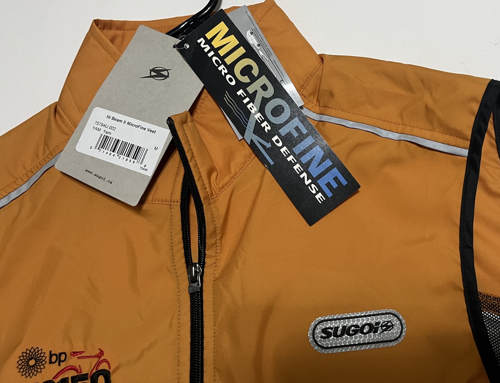 SUGOI MS150 Houston-Austin 2002 Cycling Vest Men’s M Orange Mesh Reflective NWT