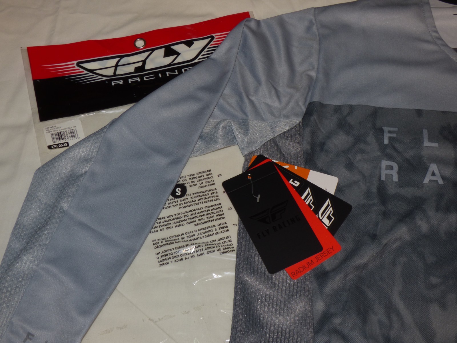 New FLY RACING Adult Small RADIUM Jersey Grey Camo Pro Fit NIP Bicycle Bike