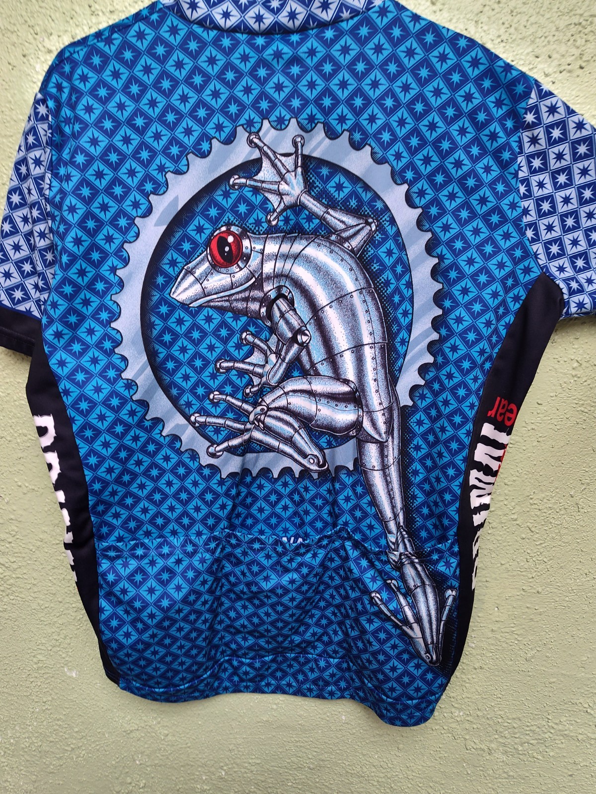 Primal Cycling Jersey Men L Blue 3/4 Zip Coolmax Frog Made USA Bike