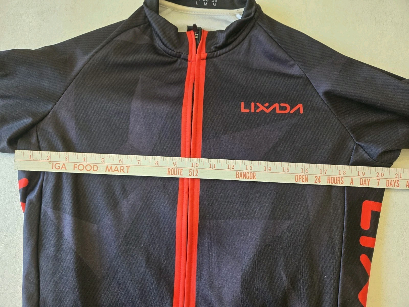 Lixada Cycling Jersey, Long Sleeve, Med, Full Zip, Light Fleece Lined, Black