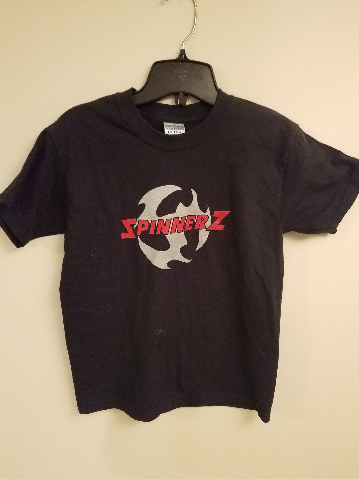 NOS Spinnerz T-Shirt…100% Cotton…Youth Small…Black…Gildan Activewear