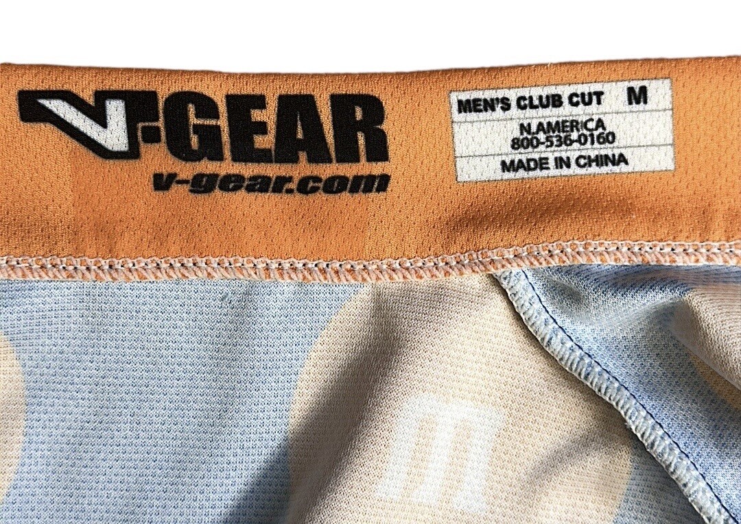 V-Gear Pretzel M&M Candies Race Cut Blue Orange Cycling Jersey Adult Medium EUC