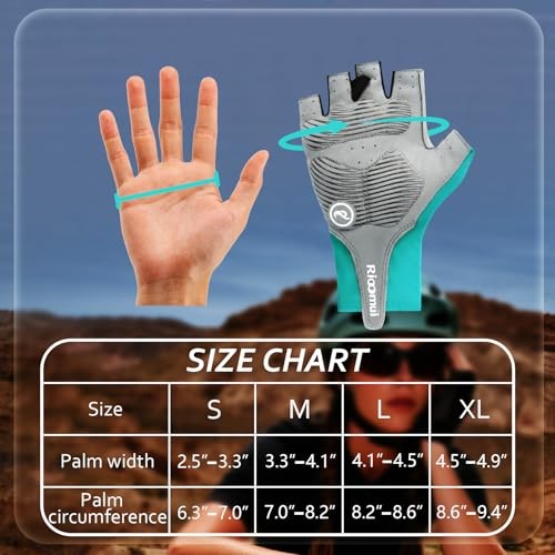 Cycling Gloves,Anti-Slip 5mm Padded Biking Gloves for Men Asia-S=US-XS Blue