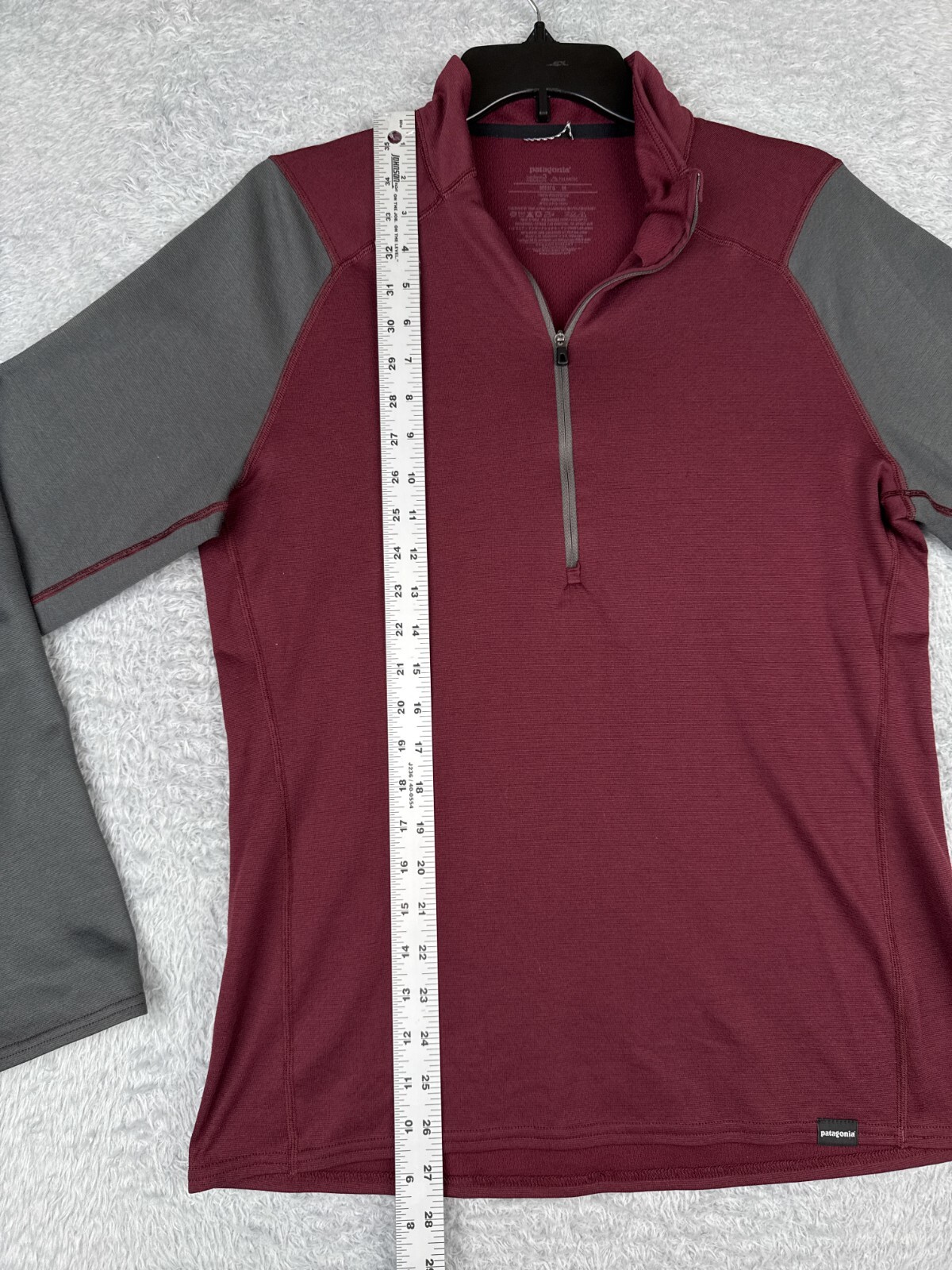 Patagonia Cycling Jersey Men Medium Red Gray Capiline 3 Polartec 1/4 Zip Poly