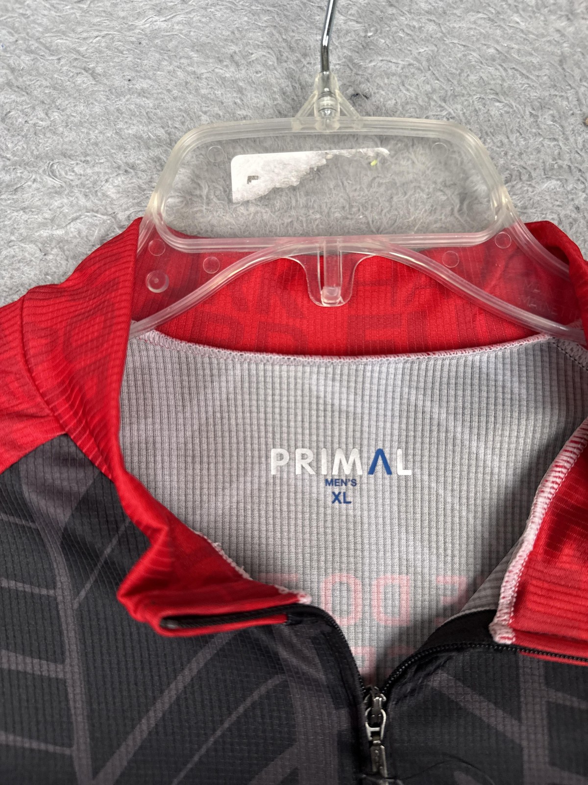 Primal Cycling Jersey Mens XL Black Red Discount Tire Michelin 1/4 Zip Bike