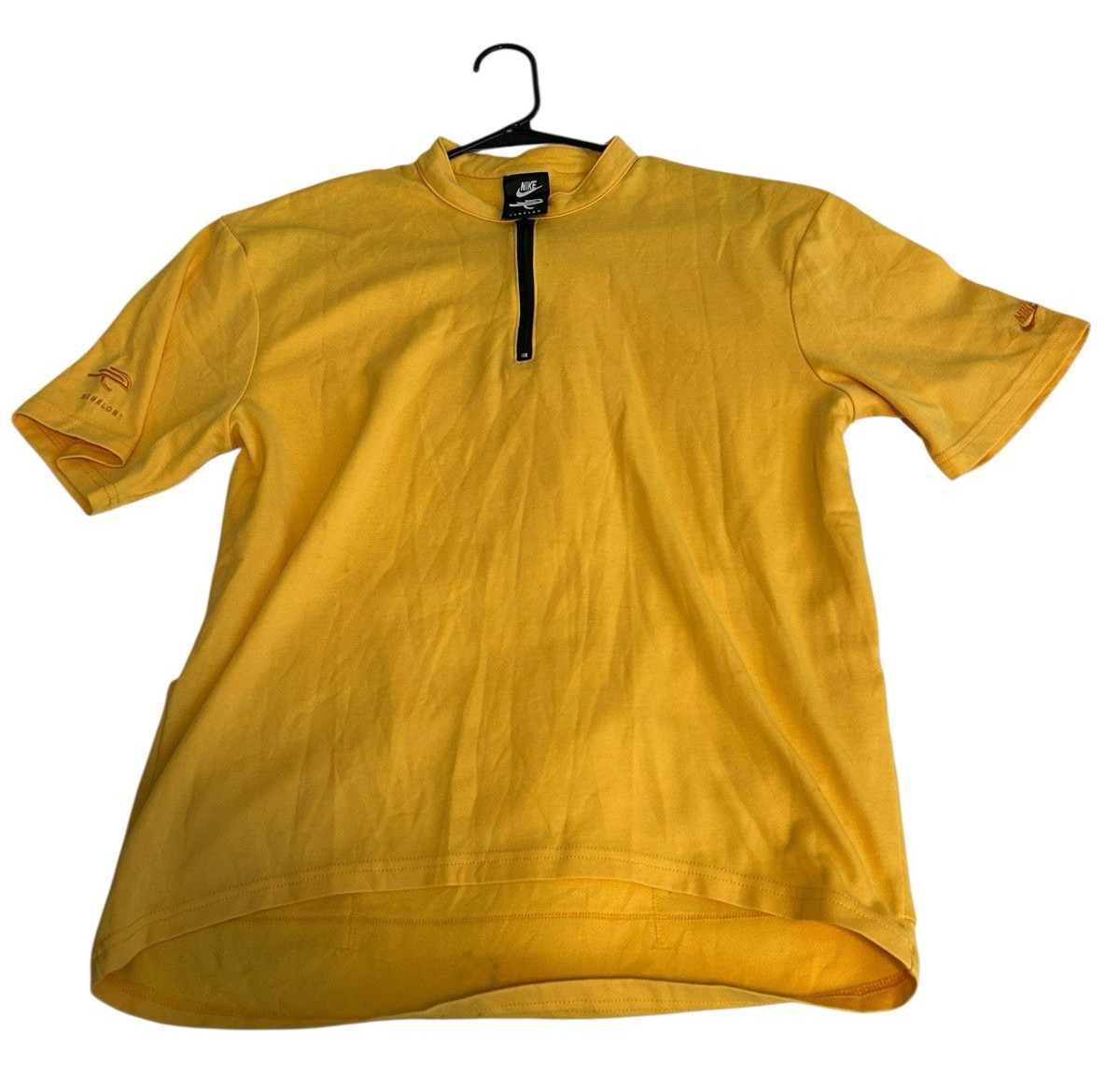 Vtg Nike Echelon Mens XL Yellow Cycling Jersey 1/4 Zip Made In USA 90’s