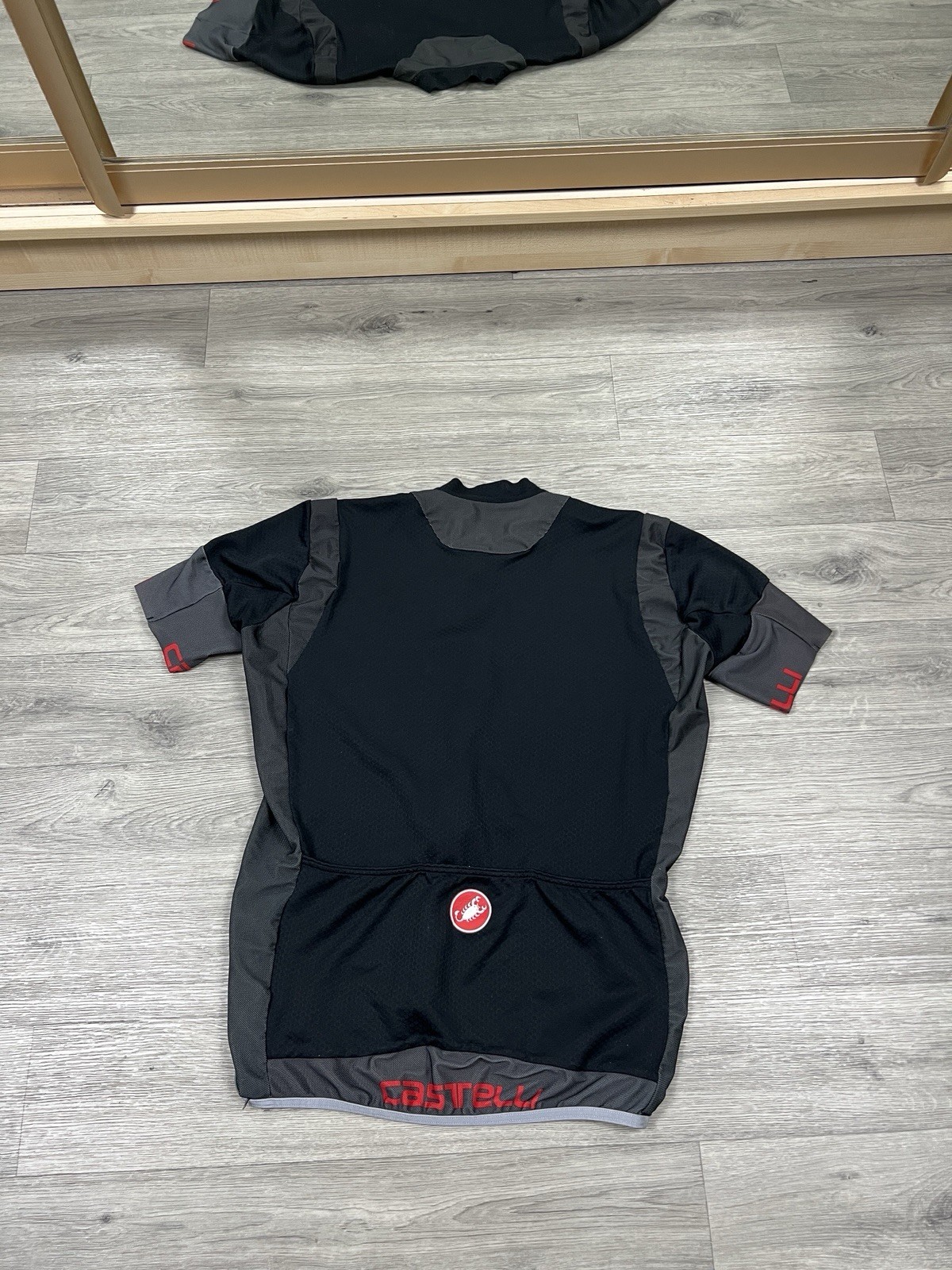 Castelli Aero Race 4.1 Solid FZ Cycling Jersey Black Grey Red Men’s Size XL