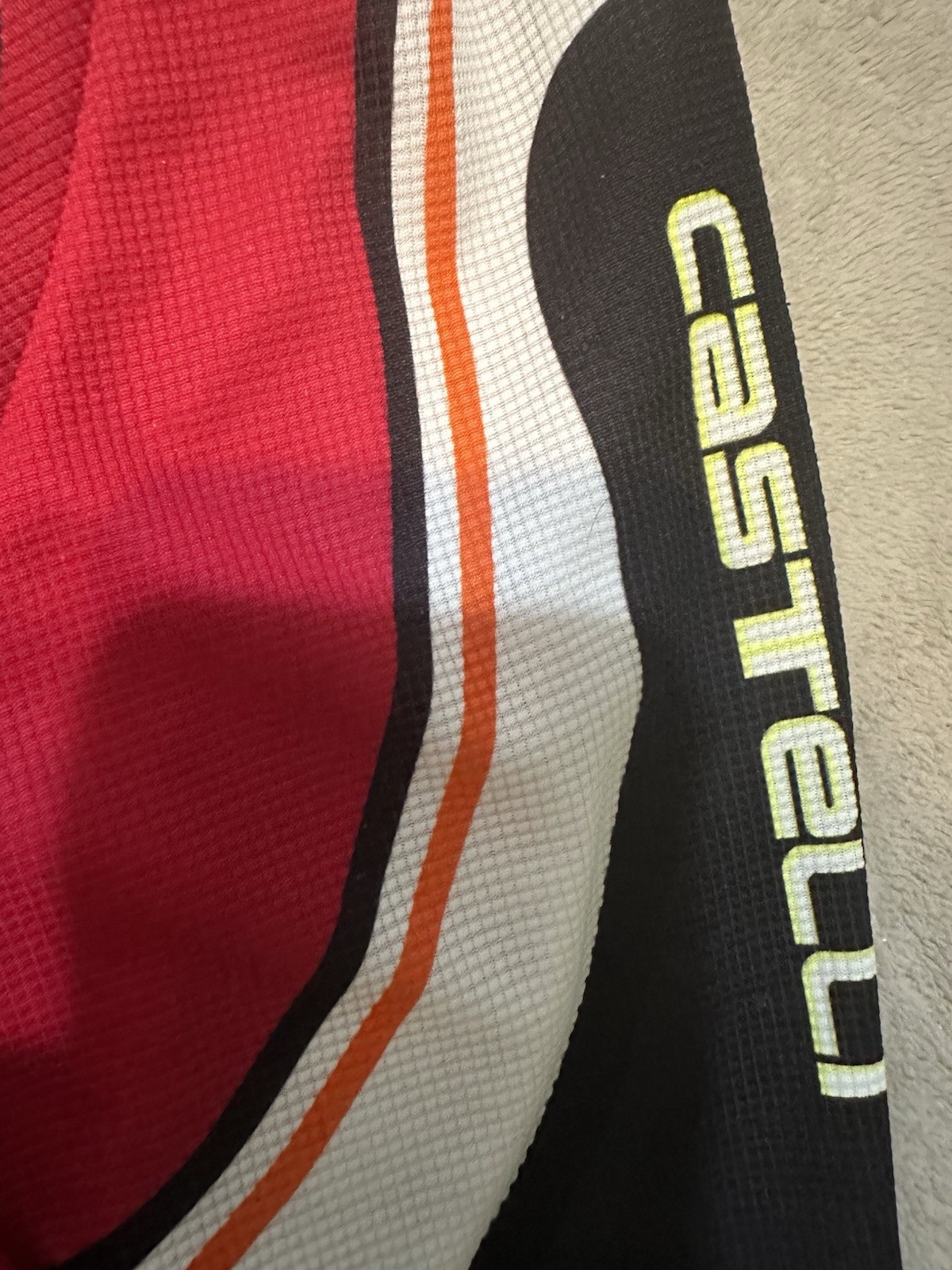 Mens XL Castelli 1/2 Zip Cycling Jersey Red/White Made in Italy EUC