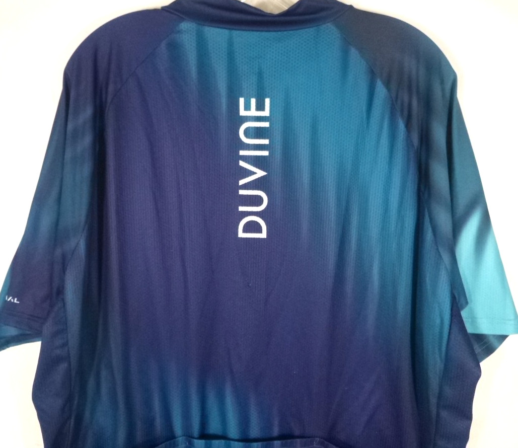 Primal Duvine-Mens Short Sleeve Cycling Jersey-Full Zip-3XL XXXL-Blue