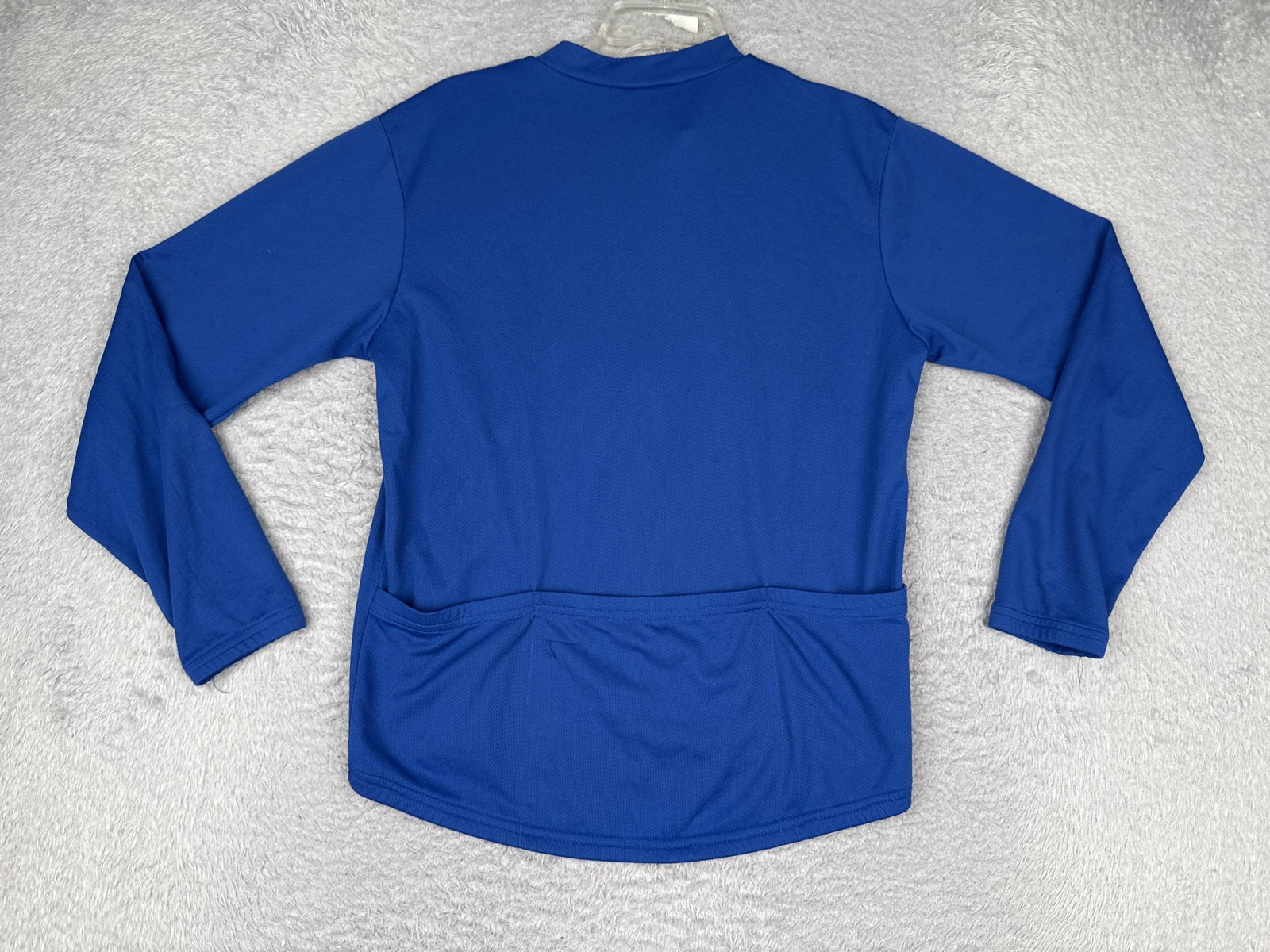 BDI Shirt Mens XL Blue Long Sleeve Cycling 1/2 Zip Jersey Pockets Mock Neck