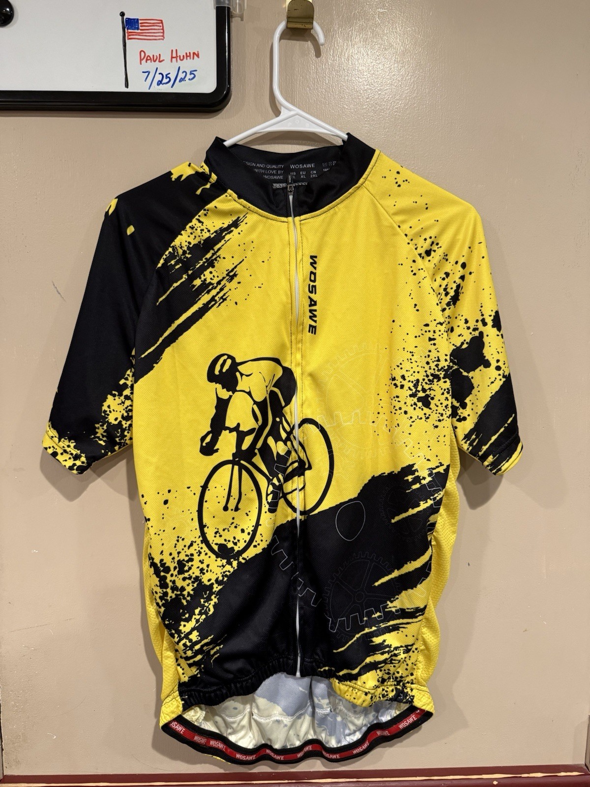 Wosawe XL Cycling Jersey Elastic Waist Full Length Zipper Vented Lightweight