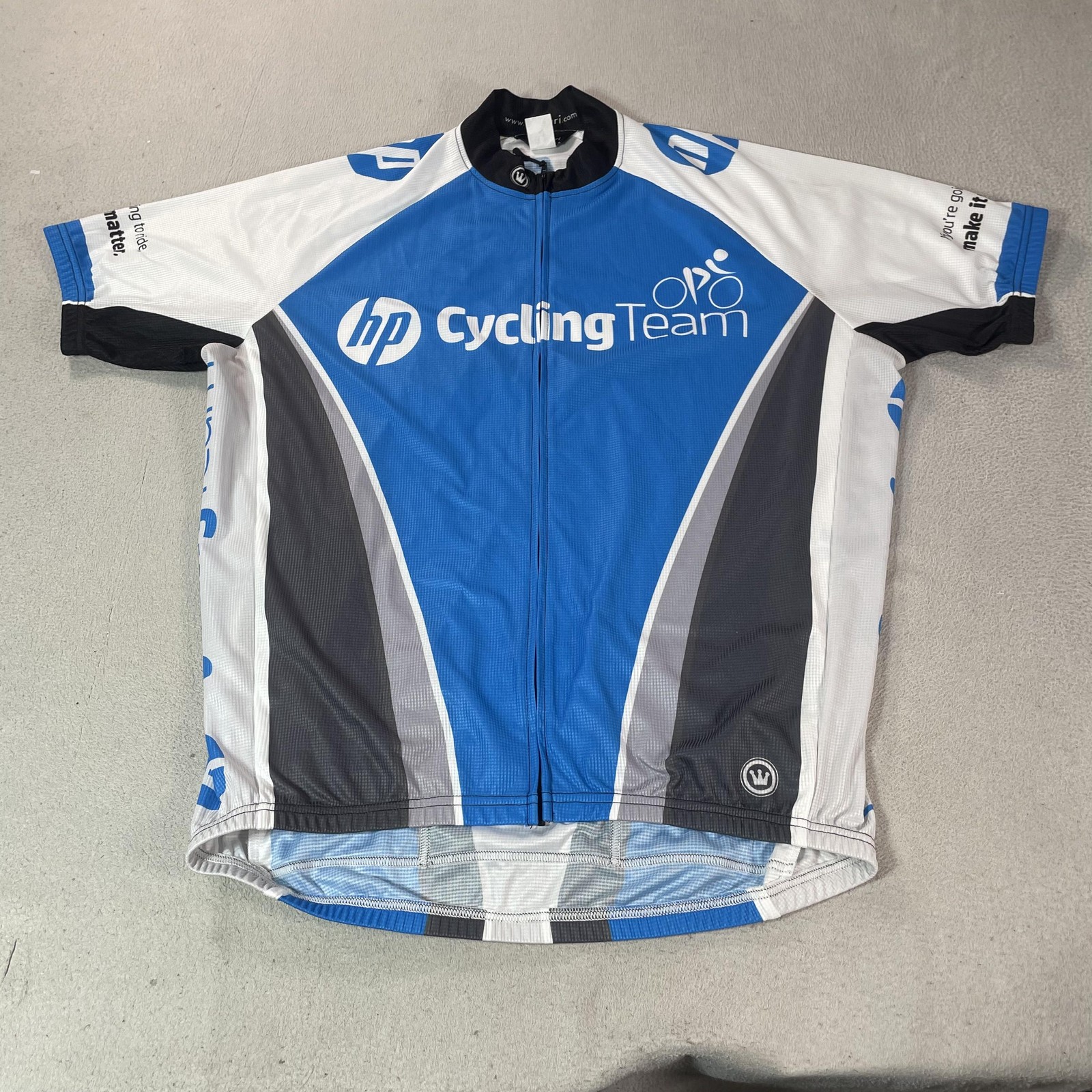 Canari Cycling Jersey Mens XL HP Team Blue White Full Zip Bike Shirt Polyester