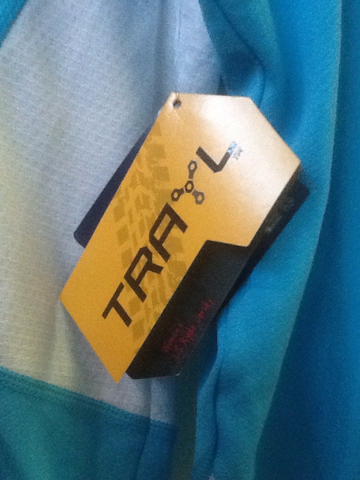 NWT Trayl Womens Cycling Long Sleeve Ryde Jersey Shirt sz L light blue UPF 30