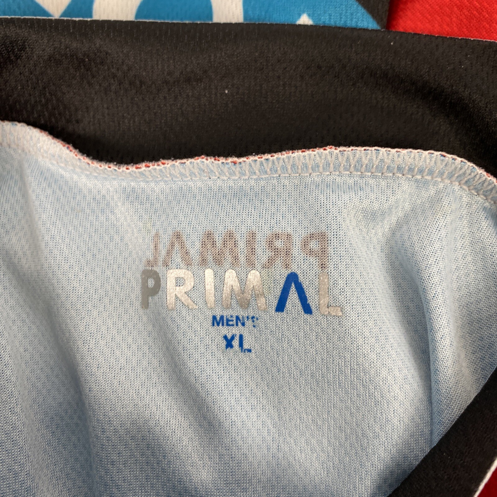 Primal Wear Happy Trails Cycling Jersey Size XL Blue / Red NWT