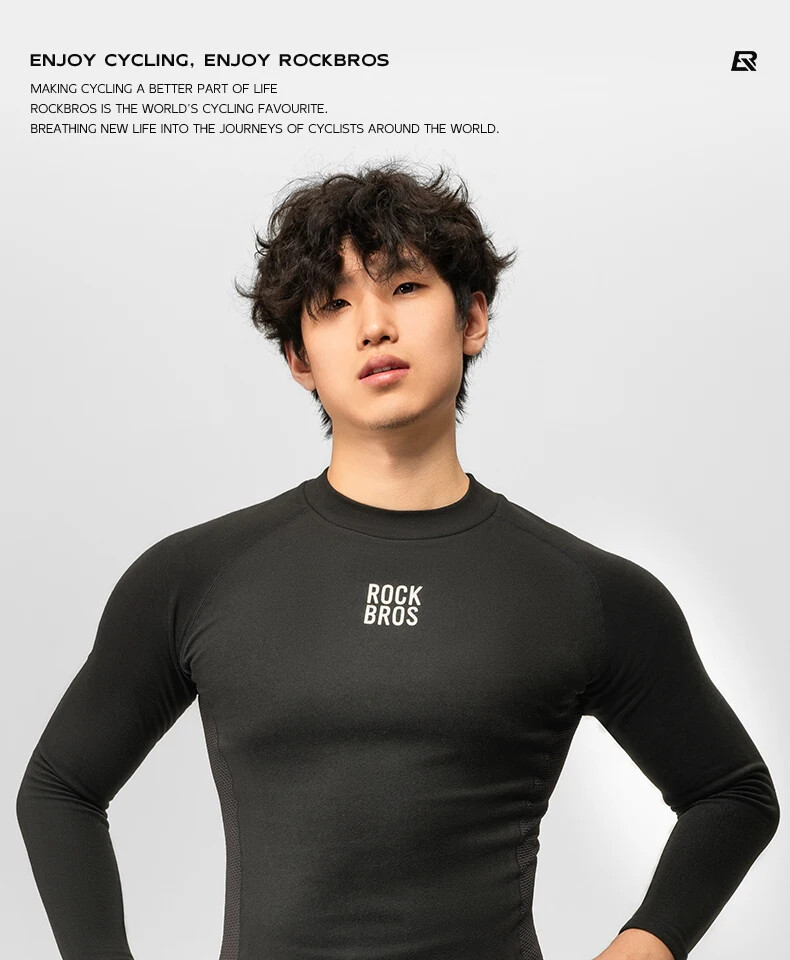 ROCKBROS Winter Cycling Base Layers Absorb Sweat Breathable Fleece Bicycle Shirt