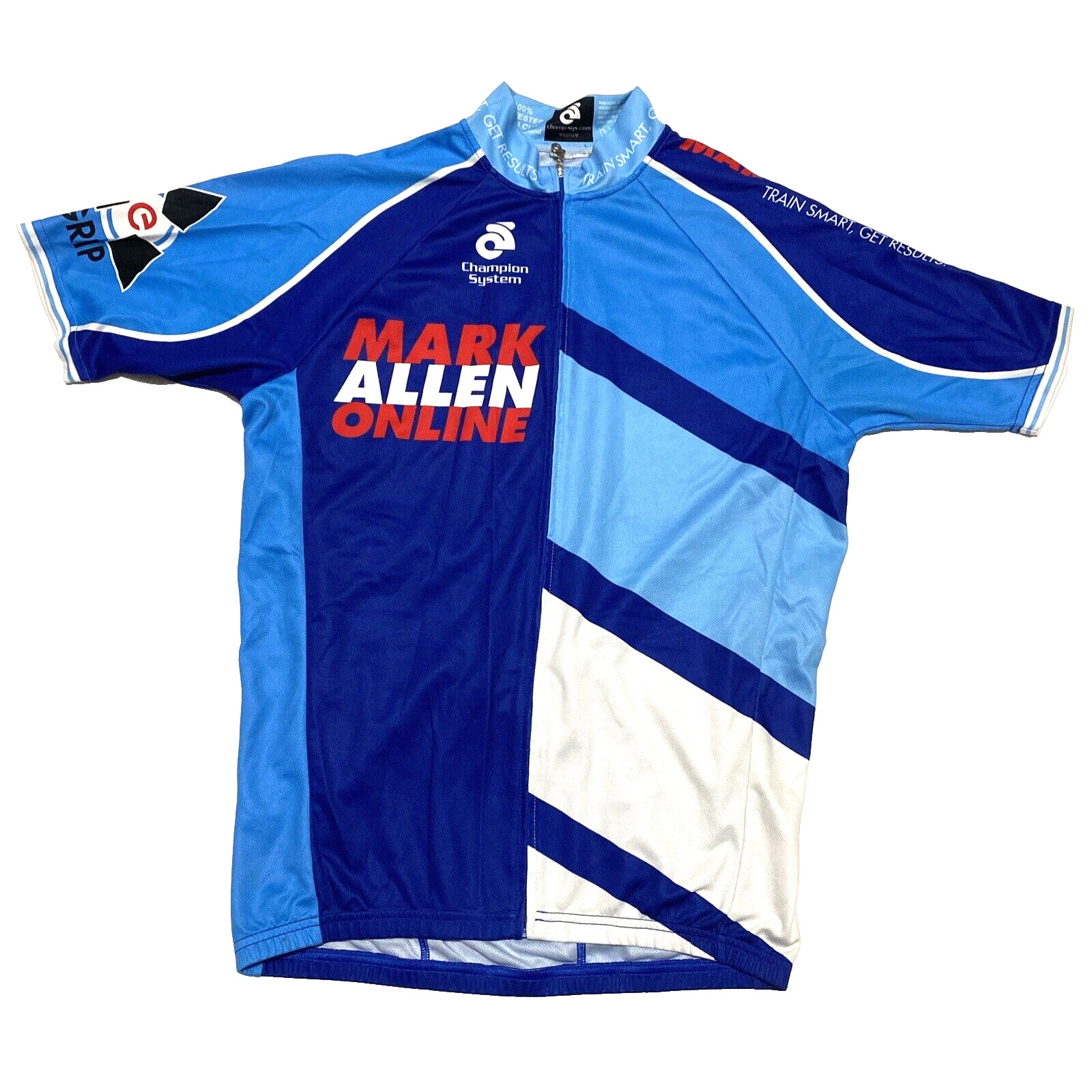 Mark Allen Men’s Medium Cycling Jersey Set Short Sleeve Color Block Blue
