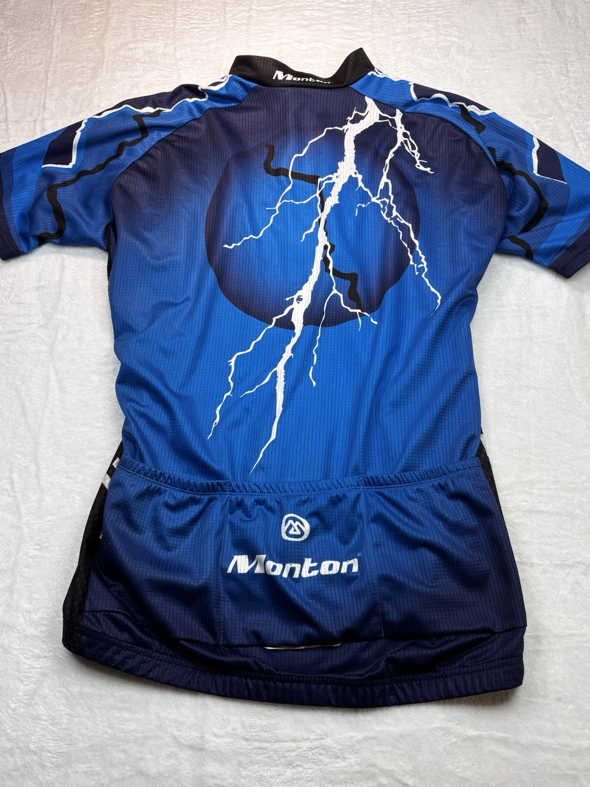 Monton Sports Cycling Jersey Mens XXXL US XL Lightning Bolt Full Zip Bike Shirt