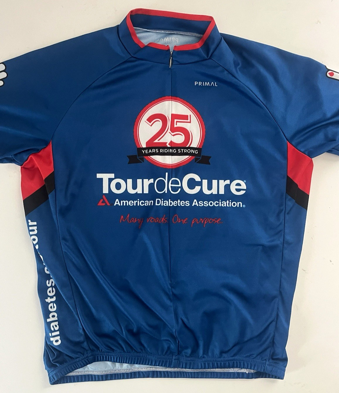 Primal Wear Tour de Cure Cycling Jersey Mens Large American MINT