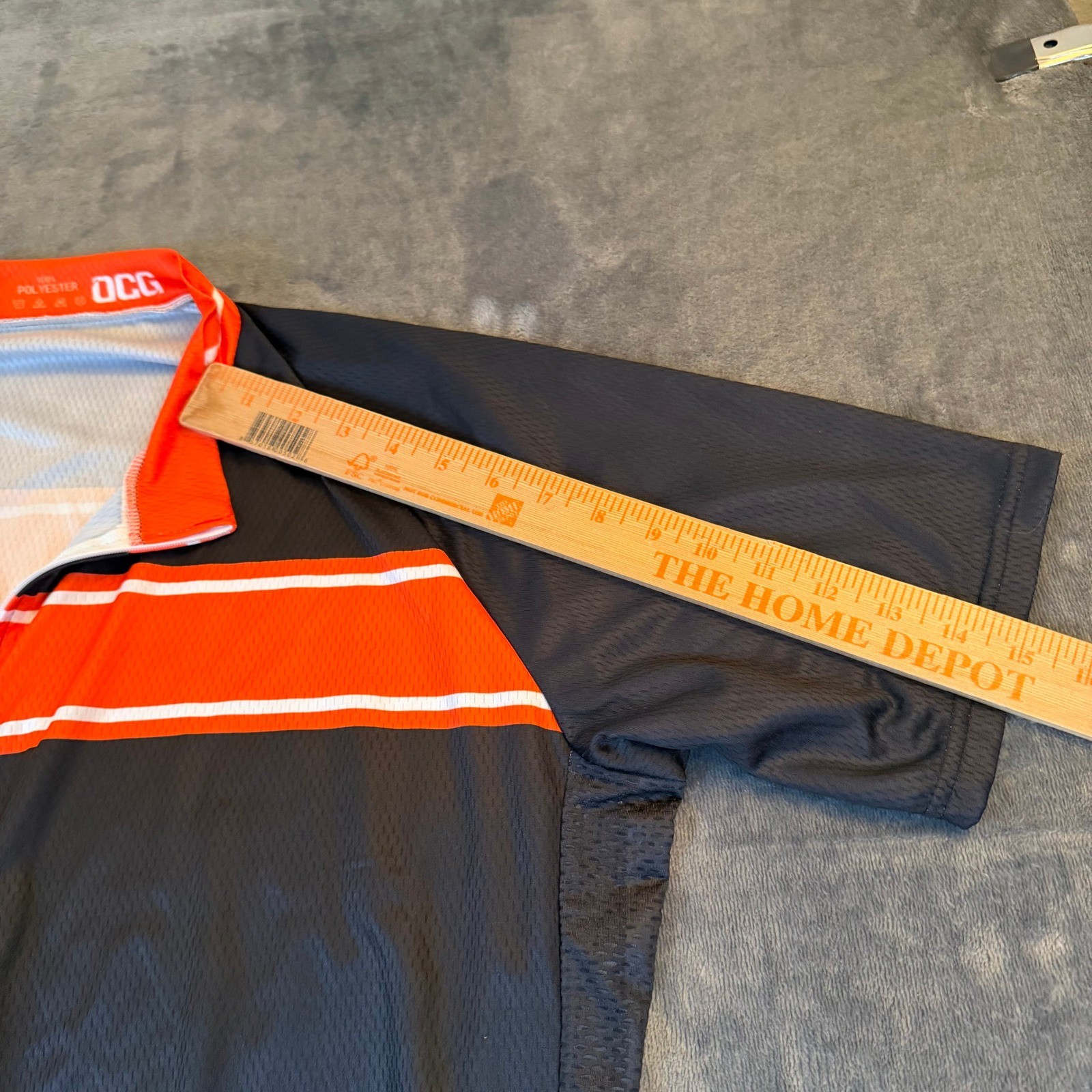 OCG Cycling Jersey Mens XXXX-Large 4XL Black Orange Full Zip Rear Pockets