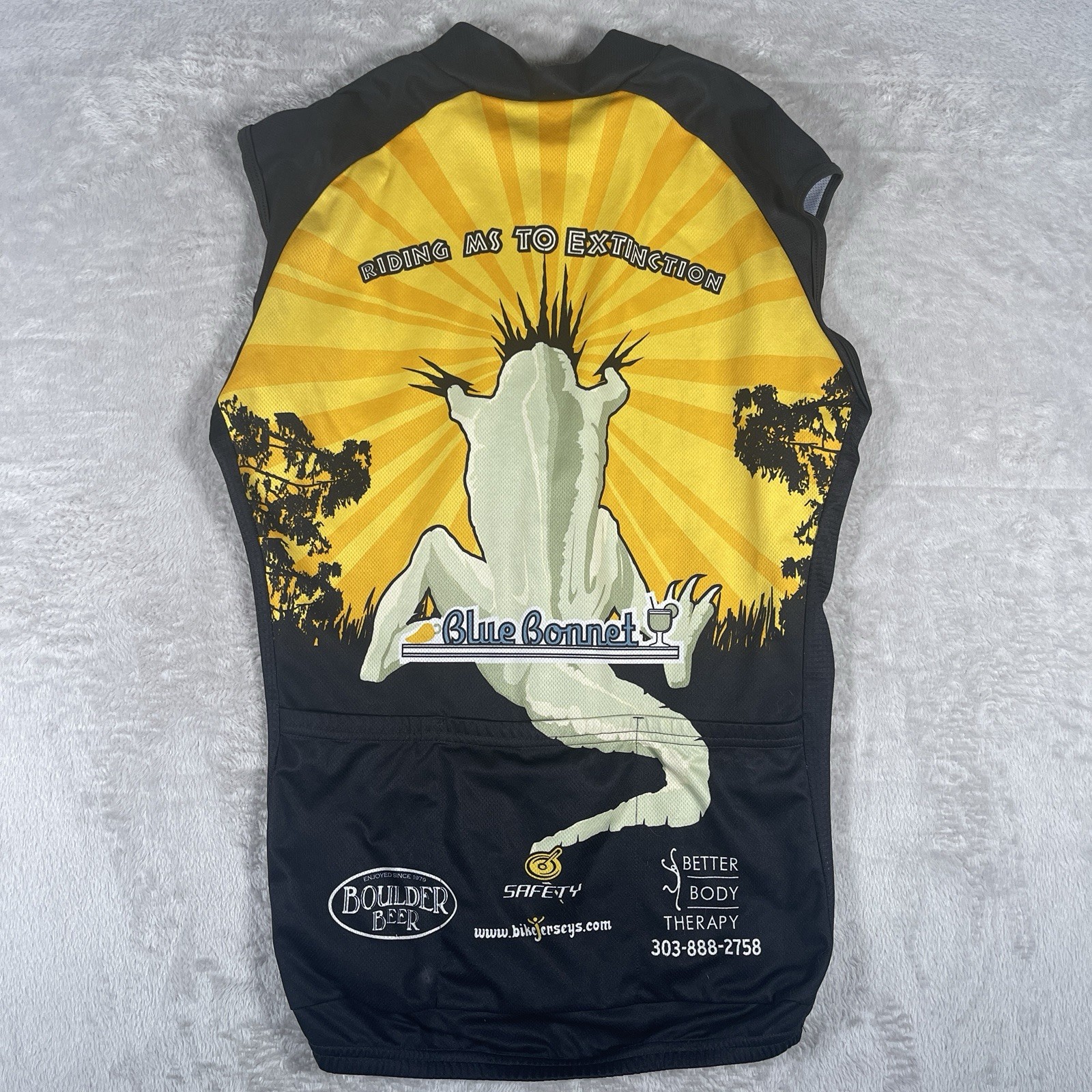 Safety Megasaurus Riding To Extinction Sleeveless Cycling Jersey Women’s L/XL