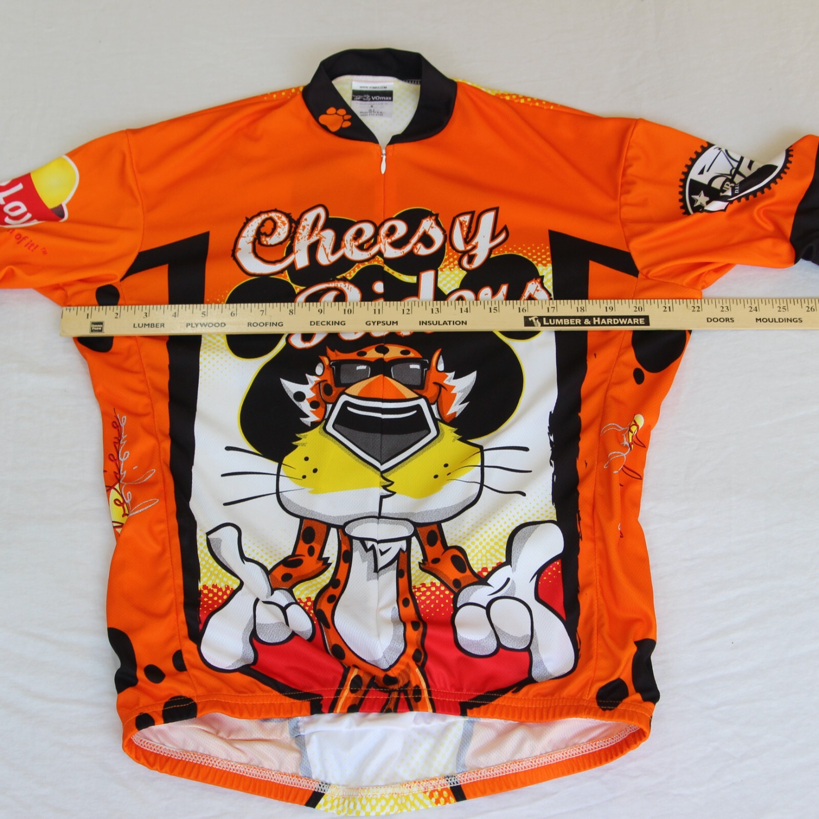 VOmax Cheesy Riders Bicycle Jersey Mens L Chester Cheetah Cheetohs MS 150 Tour