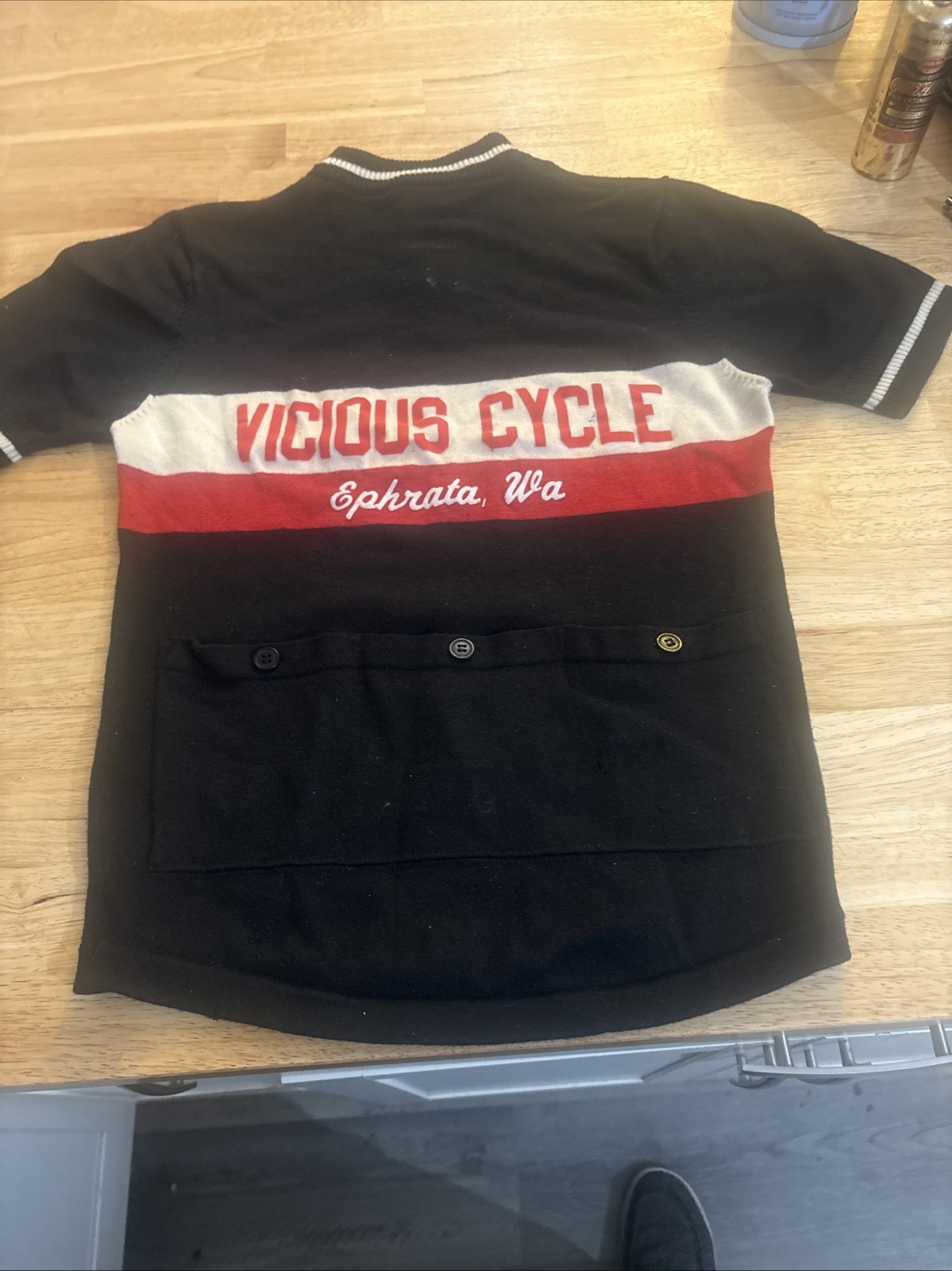 Portland Cyclewear 100% Merino Wool 1/4 Zip Cycling Shirt Flaws Vintage?