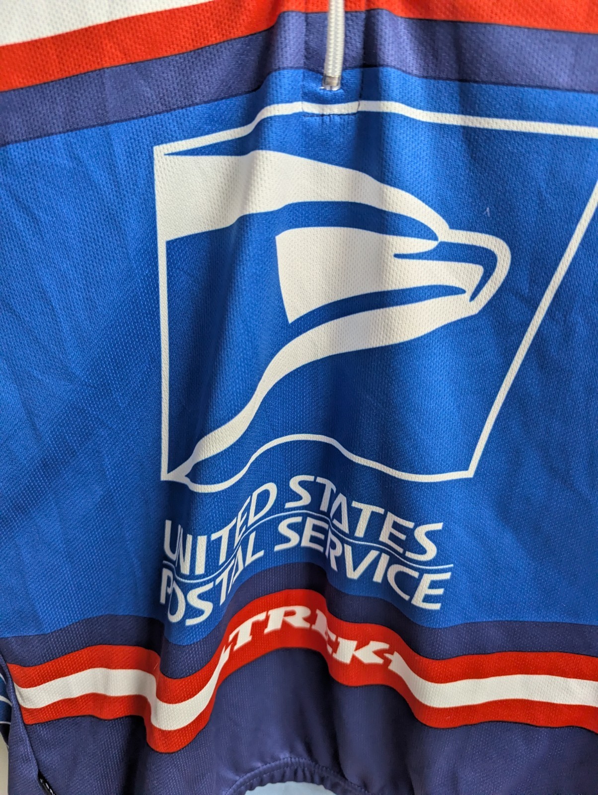 Nike USPS Trek Cycling Jersey Large Dri-Fit Team Postal Service Bike Shirt EUC