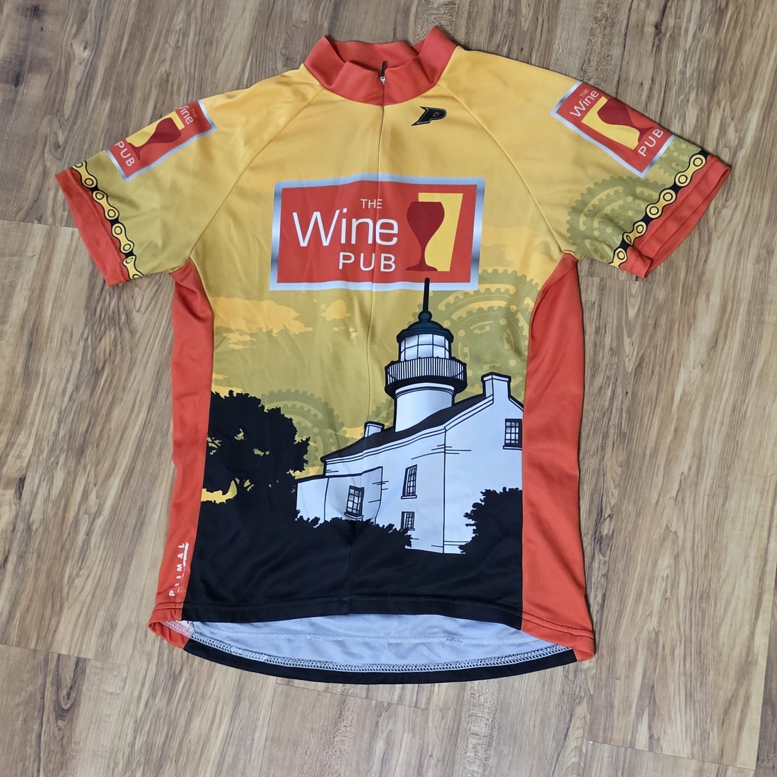 Primal The Wine Pub Cycling Jersey Women’s Medium Full Zip Short Sleeve Bike Shi