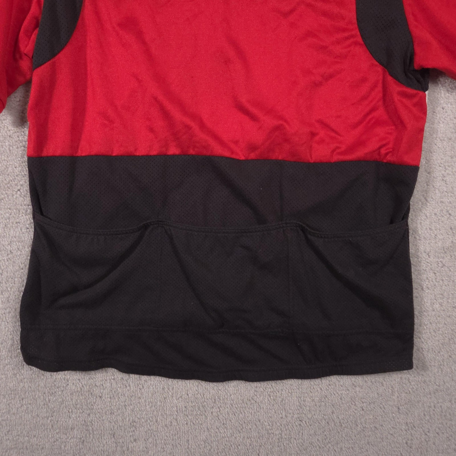 Vintage Nike Cycling Jersey Shirt Mens Large Red Black 1/4 Zip Mesh Graphic 90s