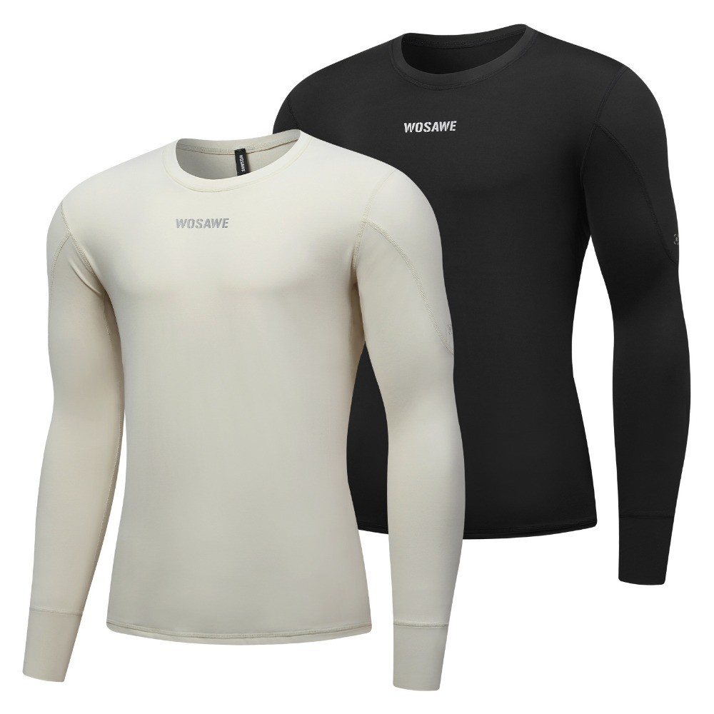 Fleece Lined Thermal Underwear Base Layer Top for Men Women Windproof Riding